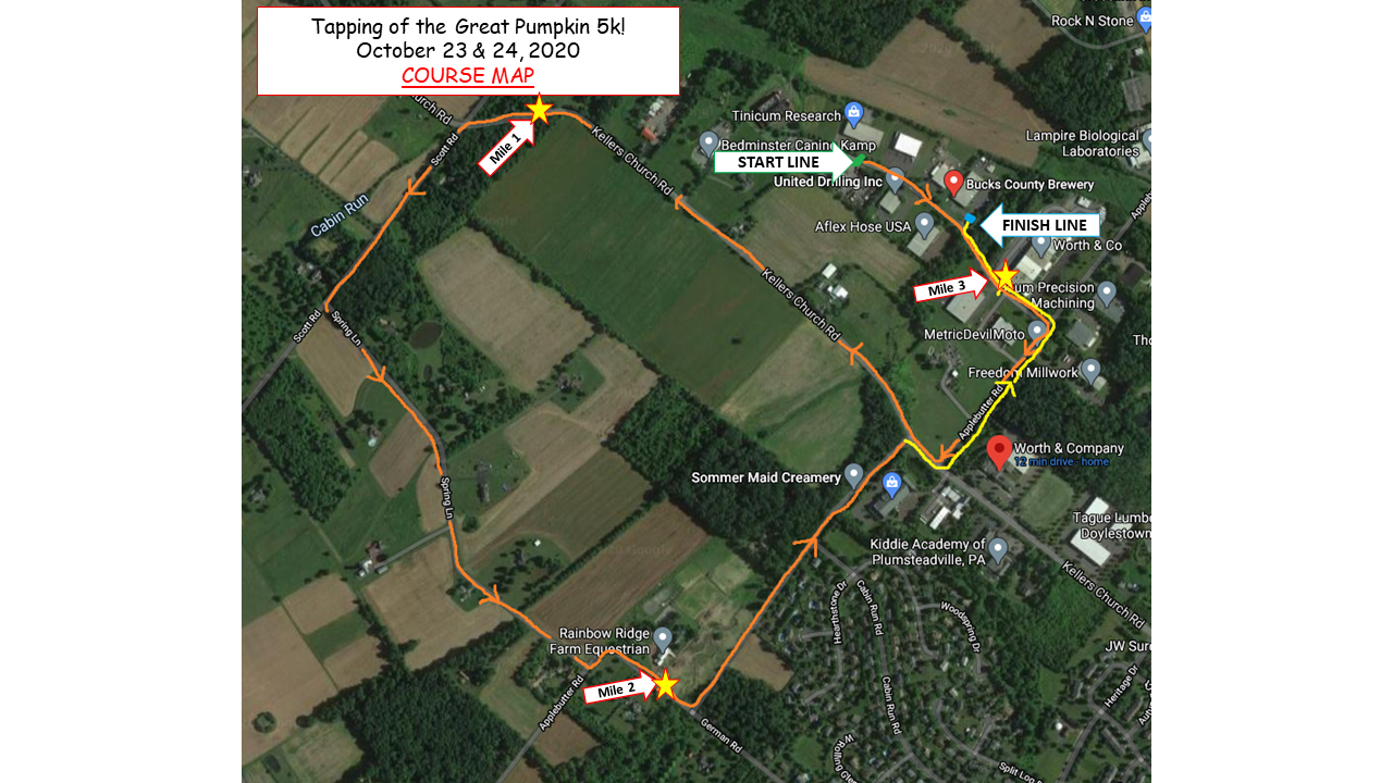 🏃🏻‍♀️🎃🏃🏻‍♂️Tapping of the Great Pumpkin 5k course map both Friday &amp; Saturday…flat &amp; fast!!!!🏃🏻‍♀️🎃🏃🏻‍♂️