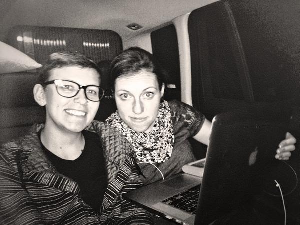 One year ago in the back seat of a car, editing across New England. 