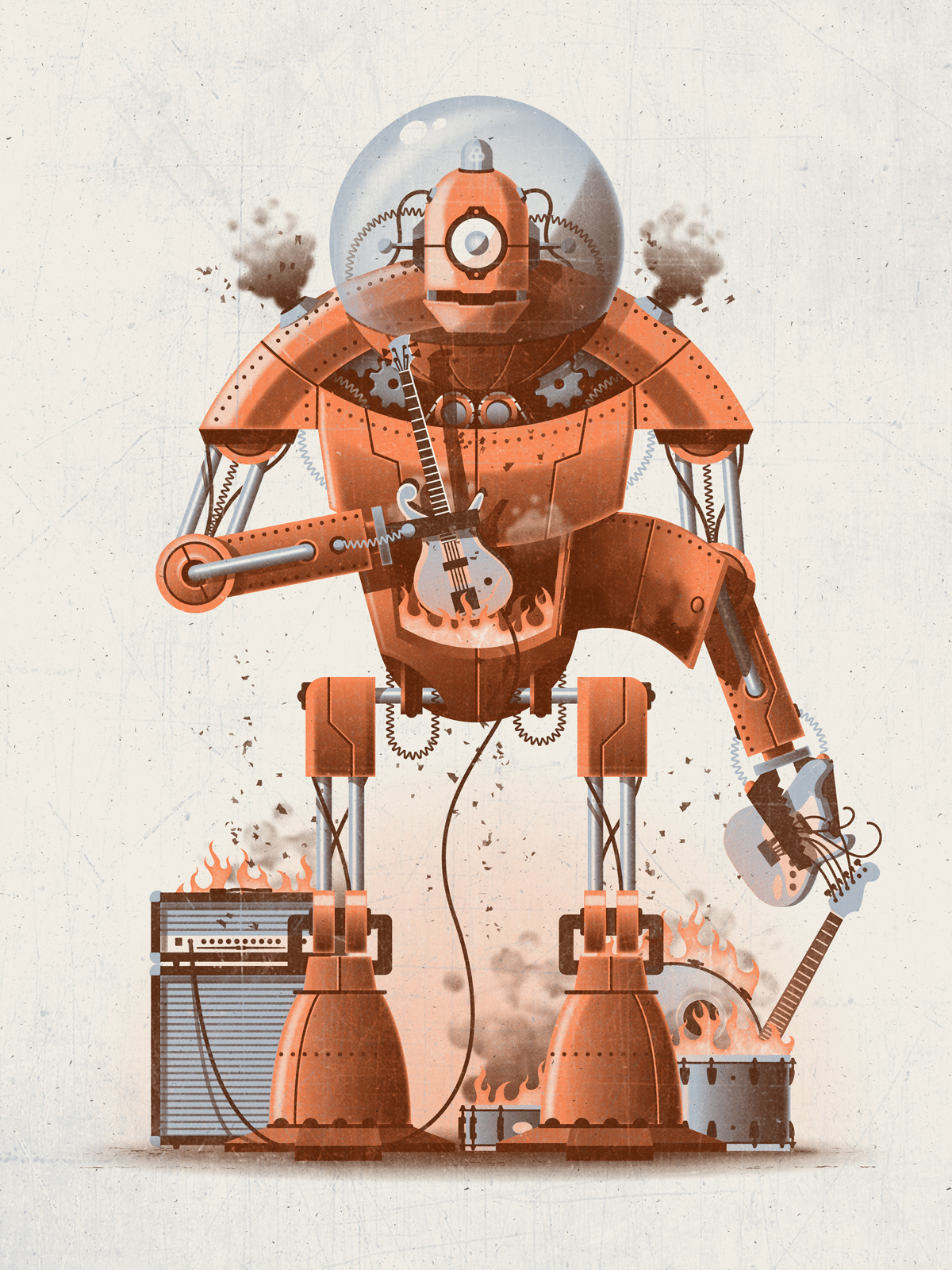Som svar på Punktlighed ozon Robot Art Print — DKNG
