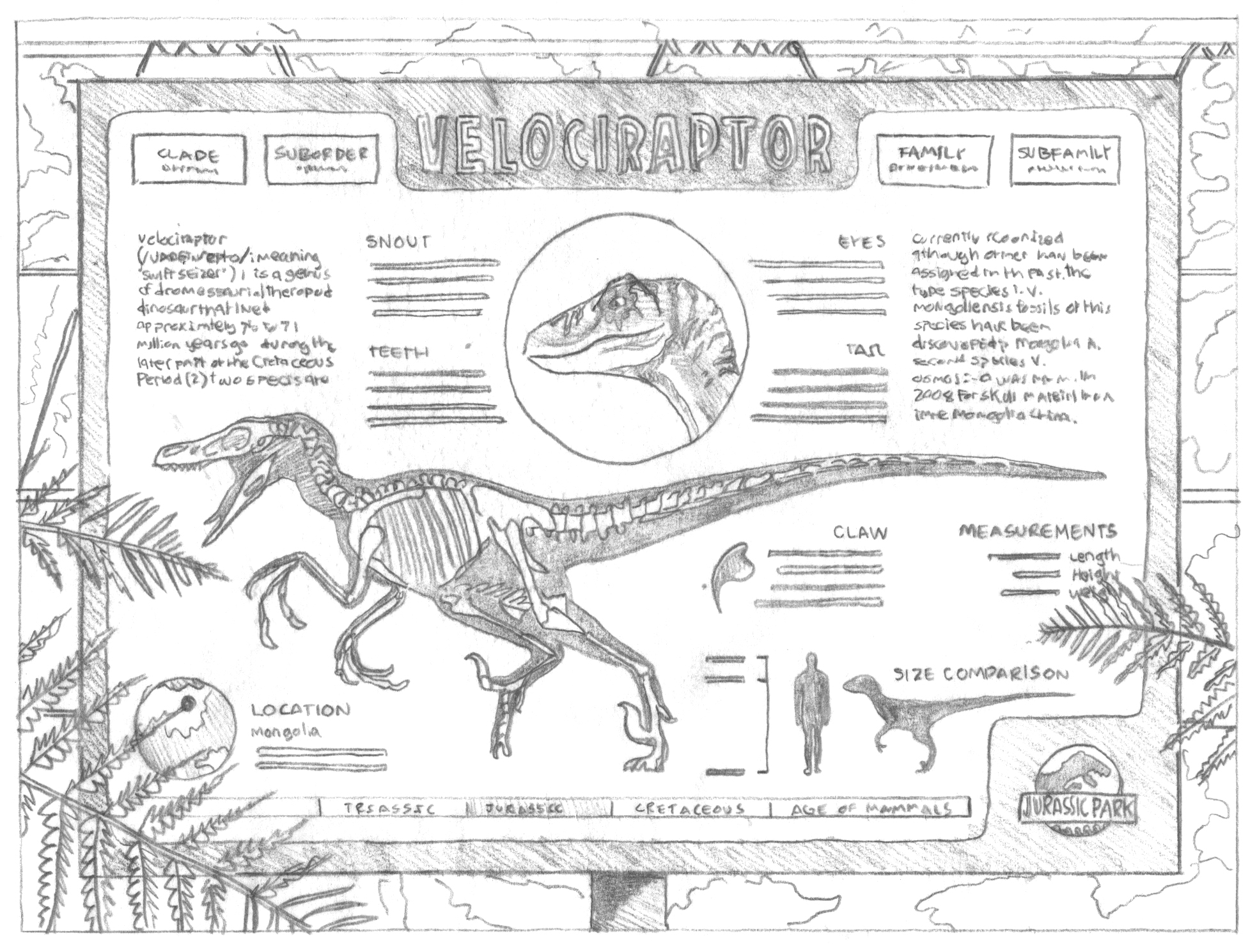 Velociraptor Size Comparison Jurassic Park 1066x602
