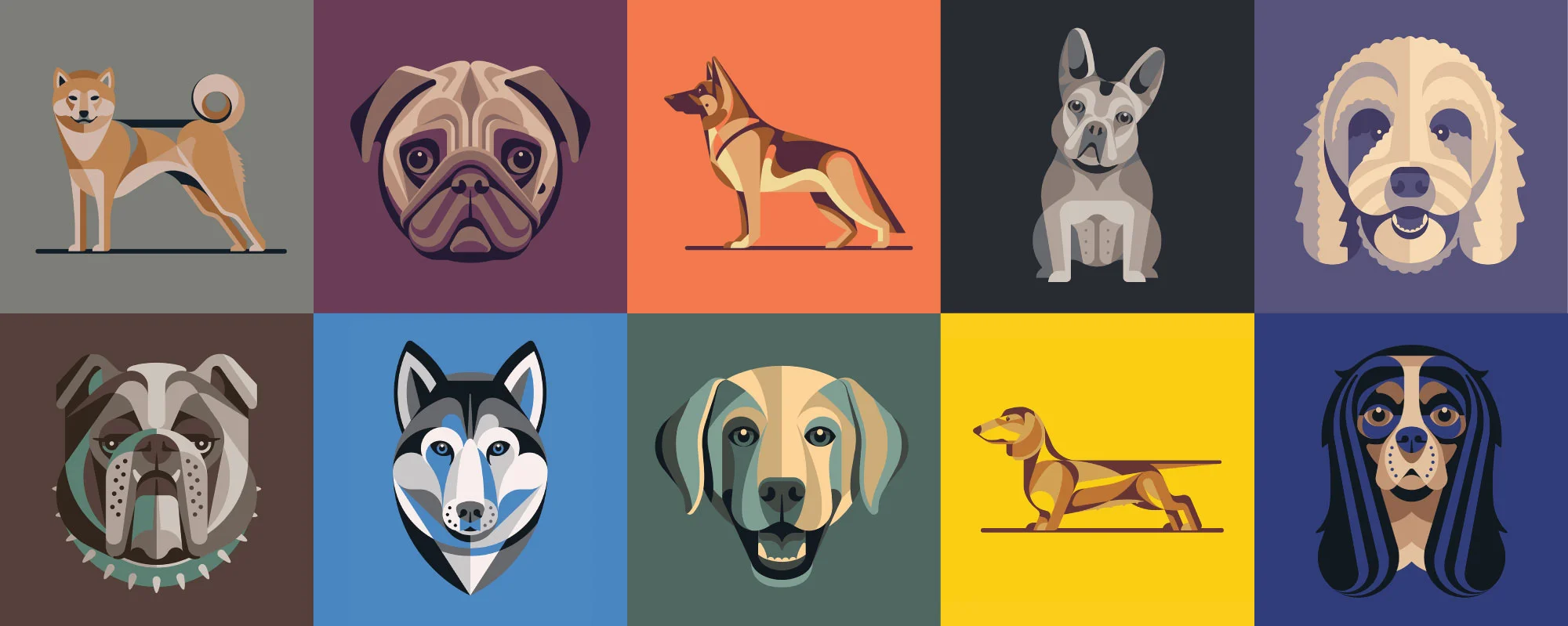 Golden Doodle Goods Dog Breed Illustrations