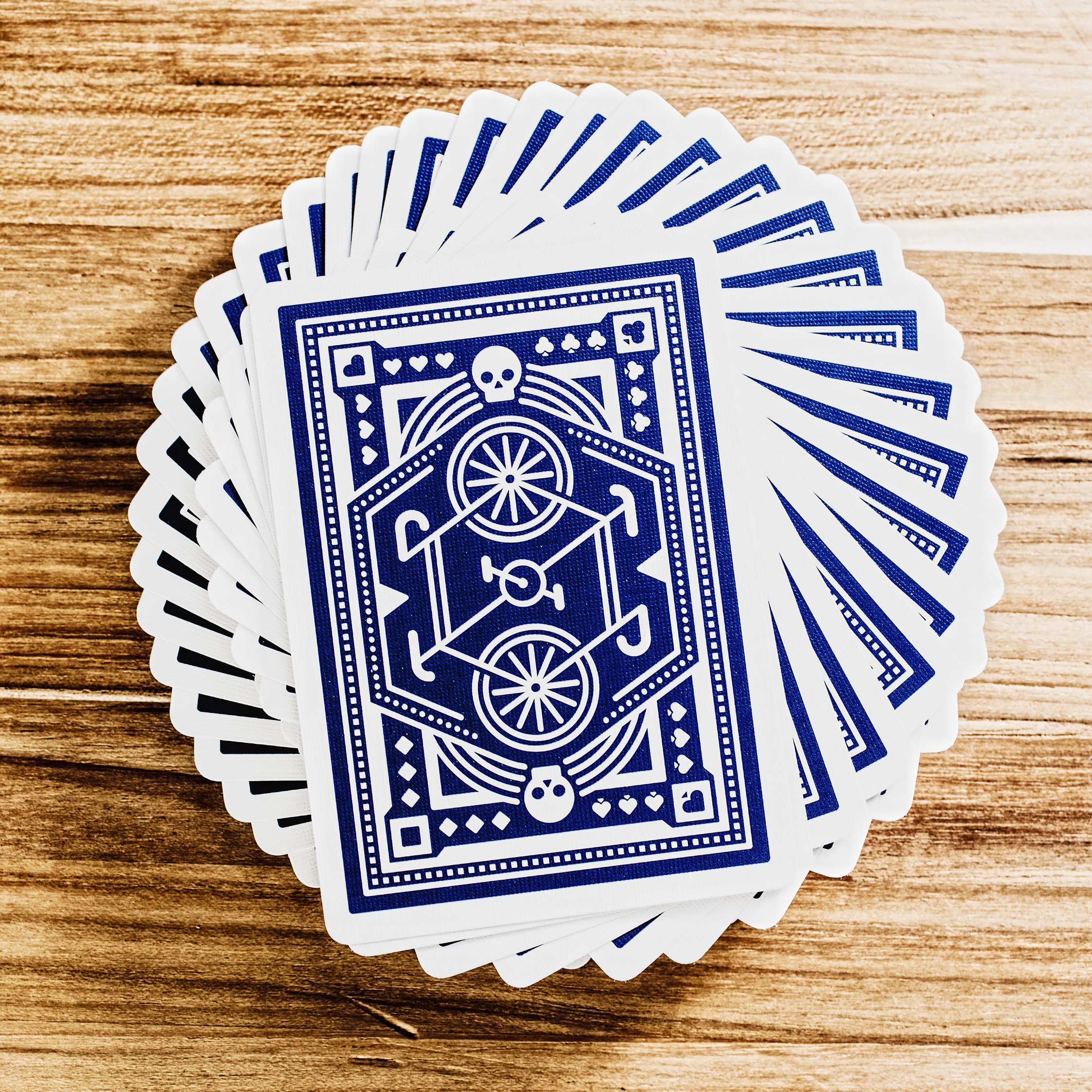 Blue Wheel Playing cards 54 custom illustrated cards by DKNG 