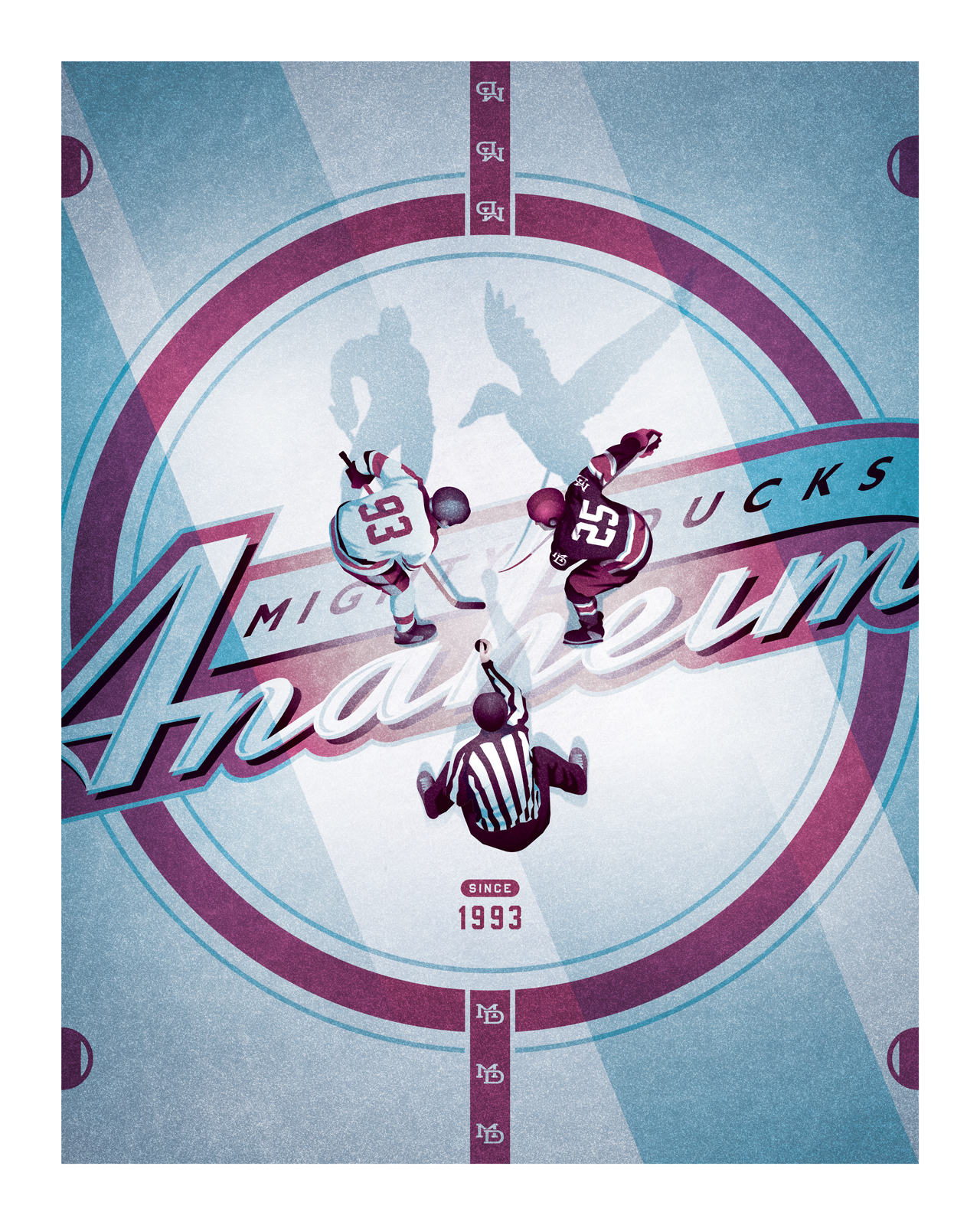 Trends International NHL Anaheim Ducks - Logo 21 Wall Poster, 22.375 x  34, Premium Poster & Mount Bundle