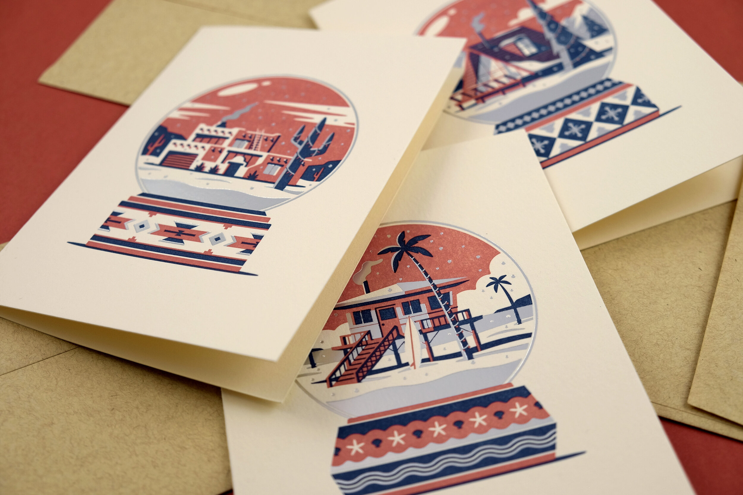  Home For The Holidays Letterpress Greeting Cards DKNG