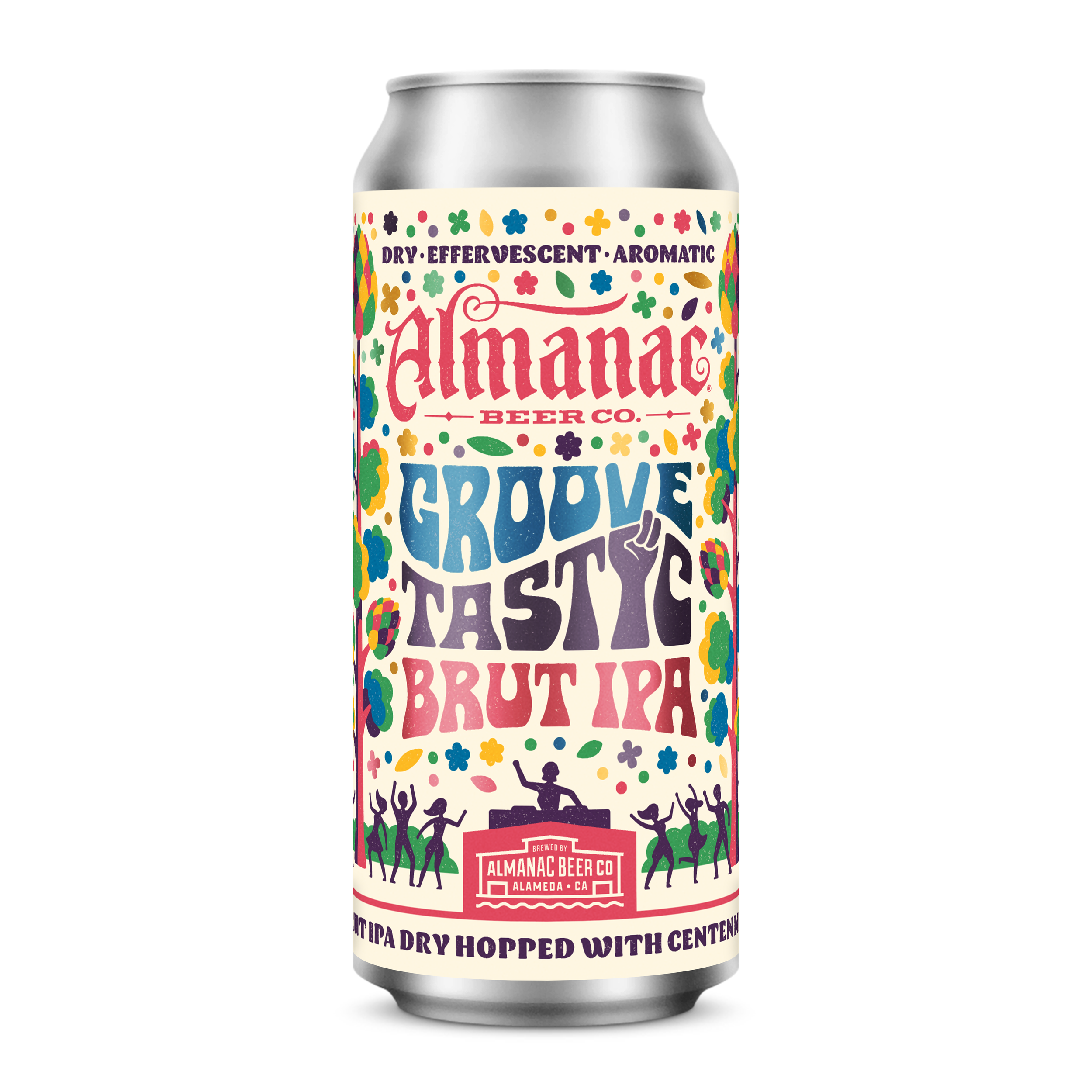 Almanac Groovetastic Brut IPA Beer Can Design by DKNG