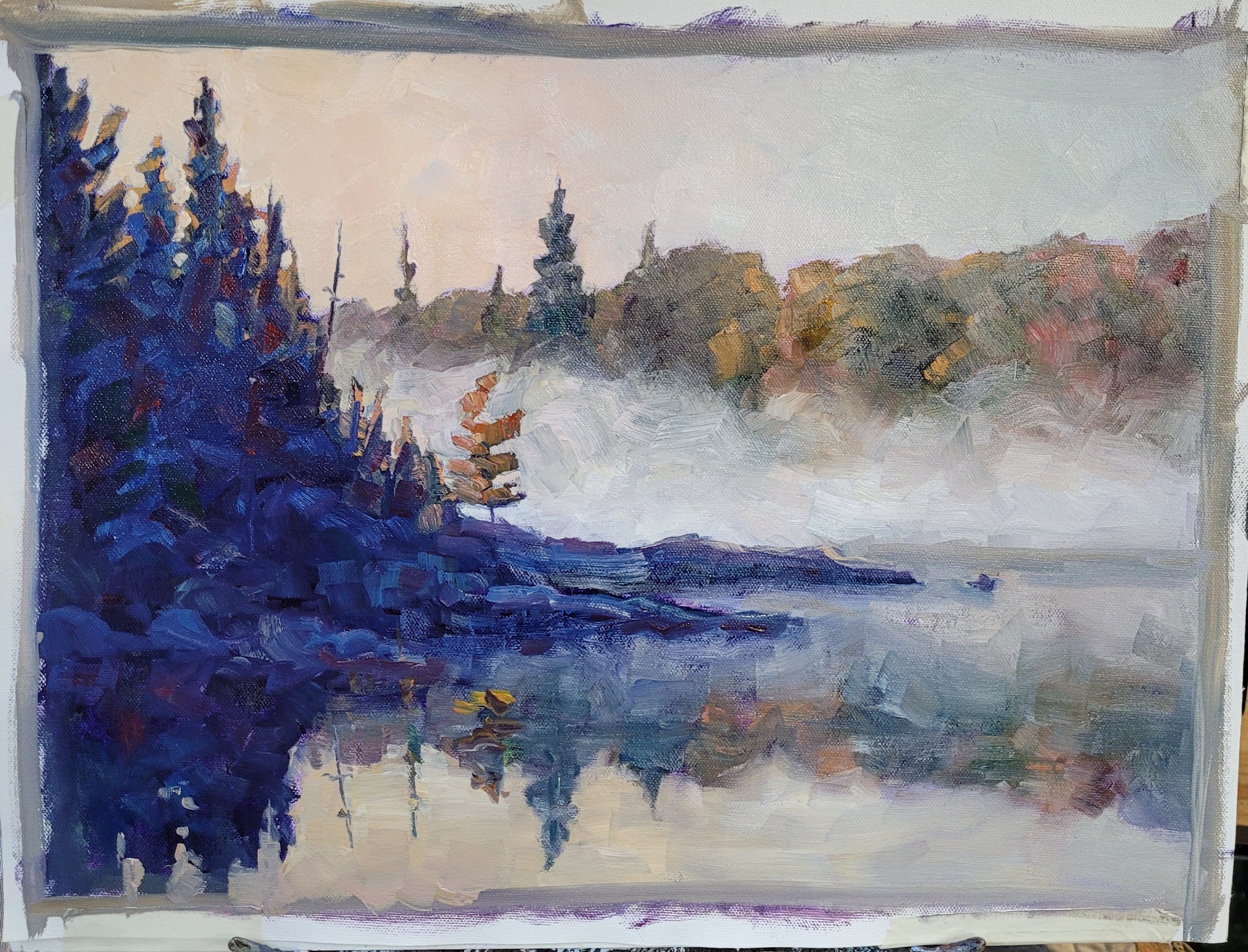 Bark Lake Mist, 12x16,sold