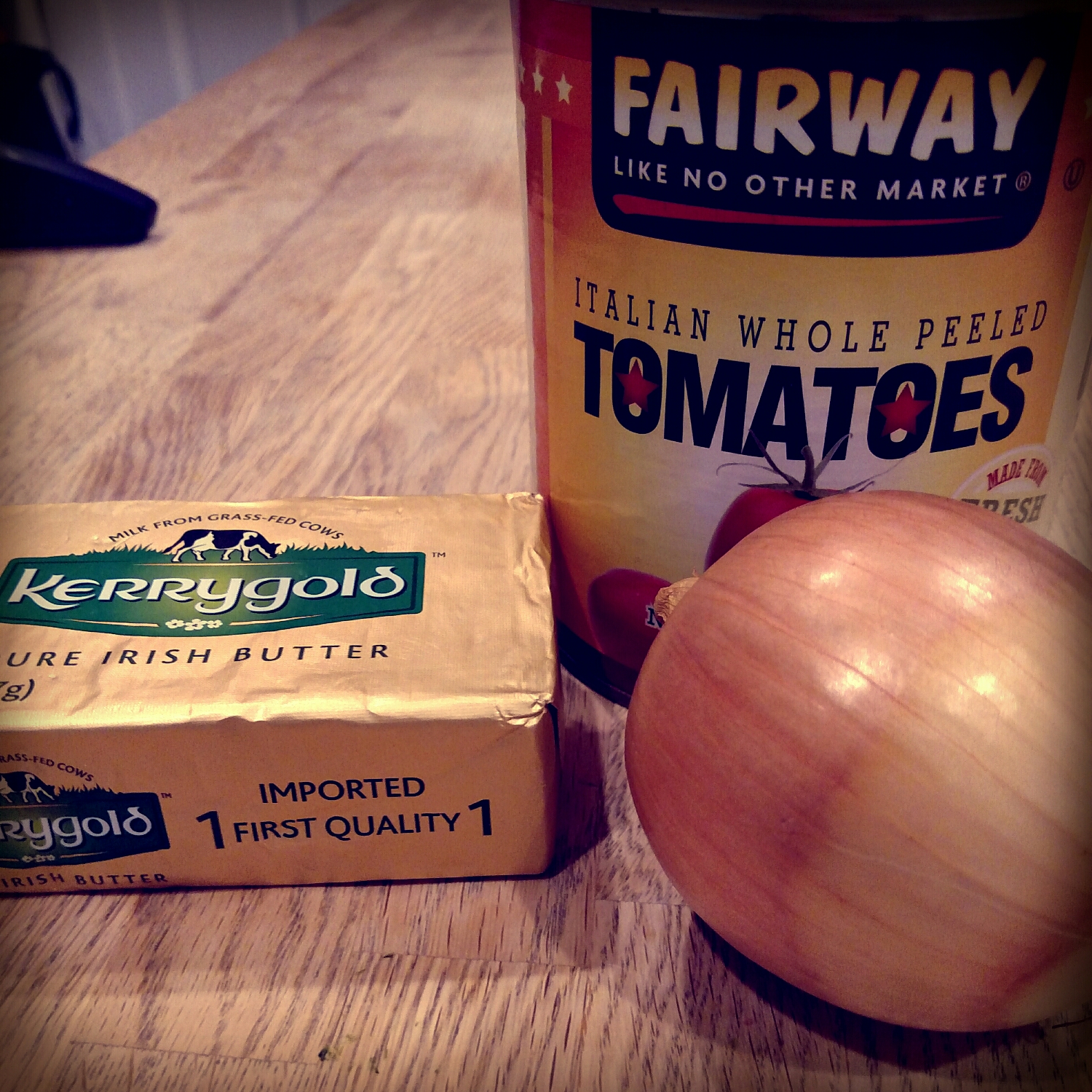 don't use this whole chunk of butter. Or the whole onion.