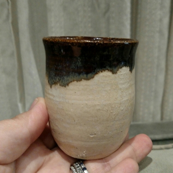 a tiny tumbler. Probably good for bourbon, right?