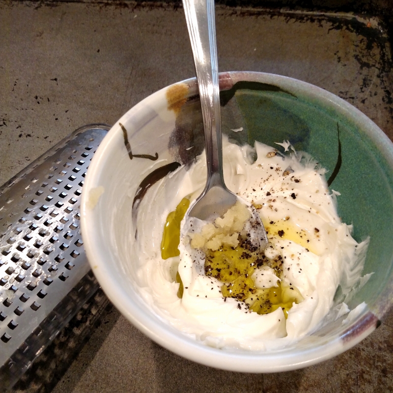 cream cheese, doctored up.