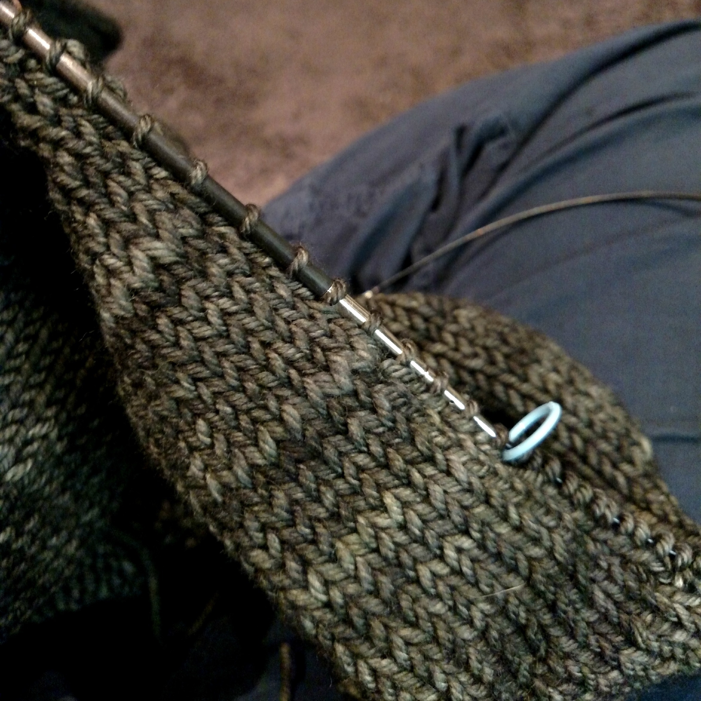 picking up stitches along the armscye (armhole)