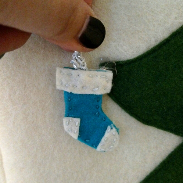 A wee stocking, cute, but fiddly.