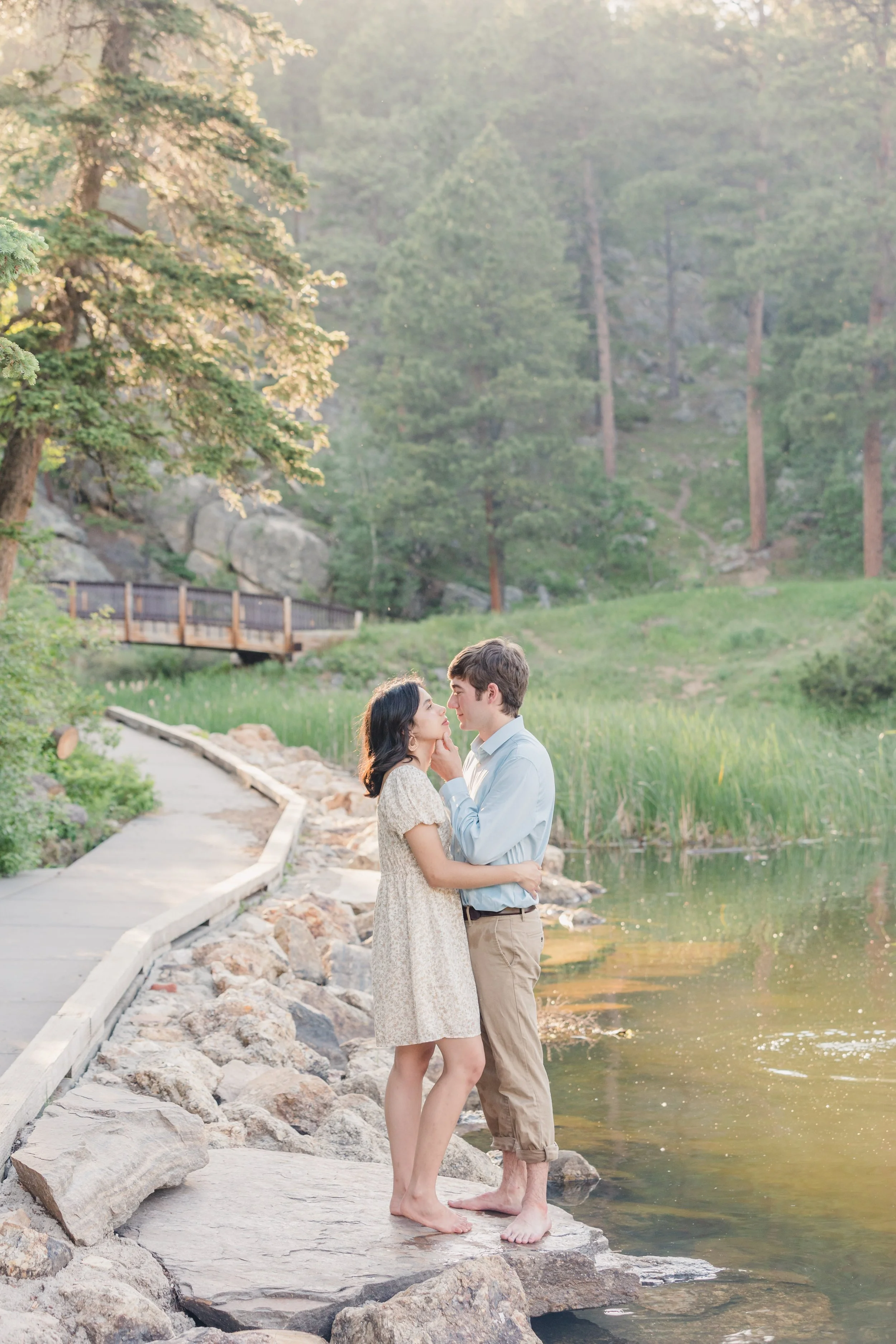 classy couple standing at horse thief lake south Dakota