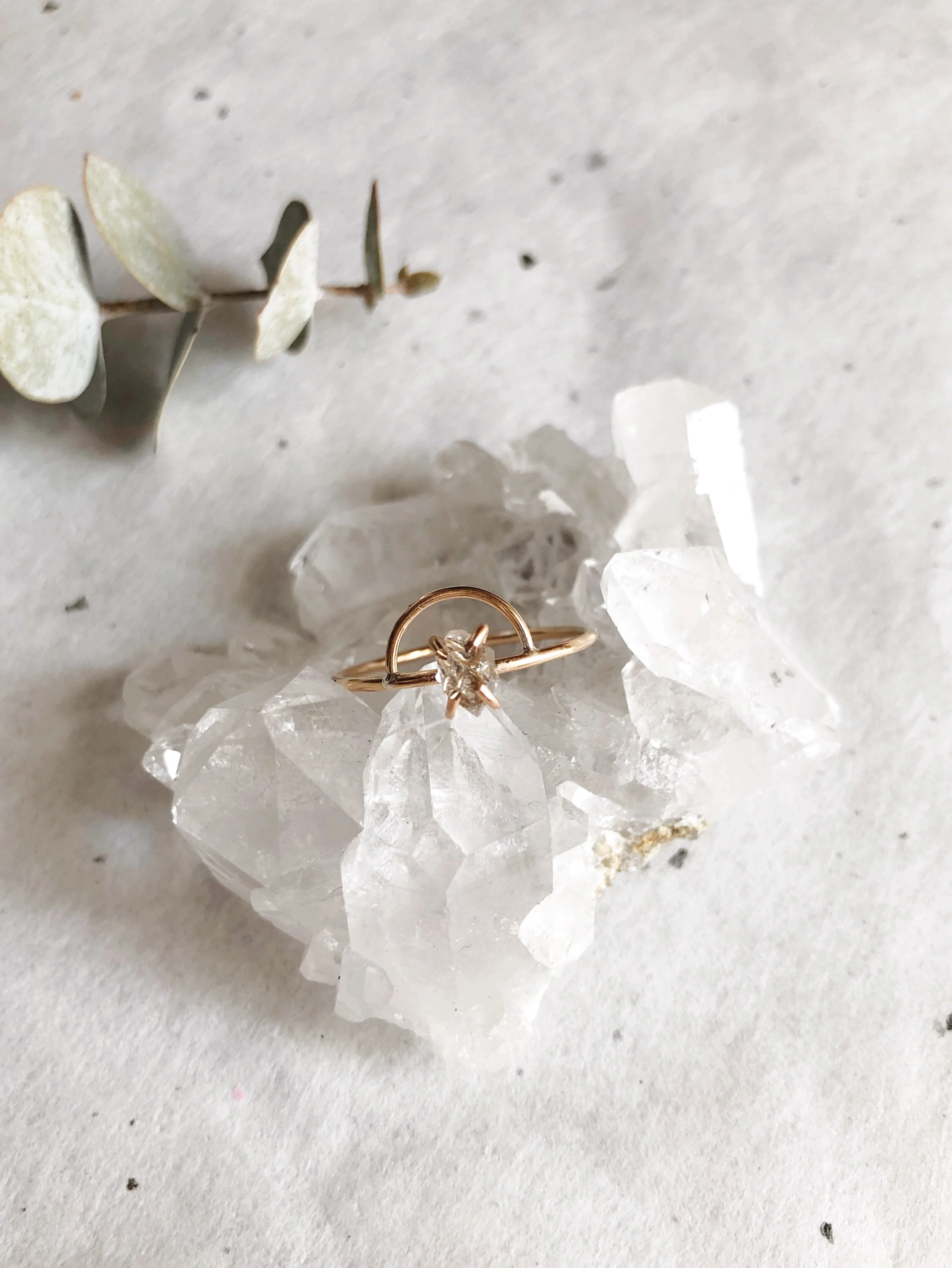 Herkimer Diamond Arch Ring 