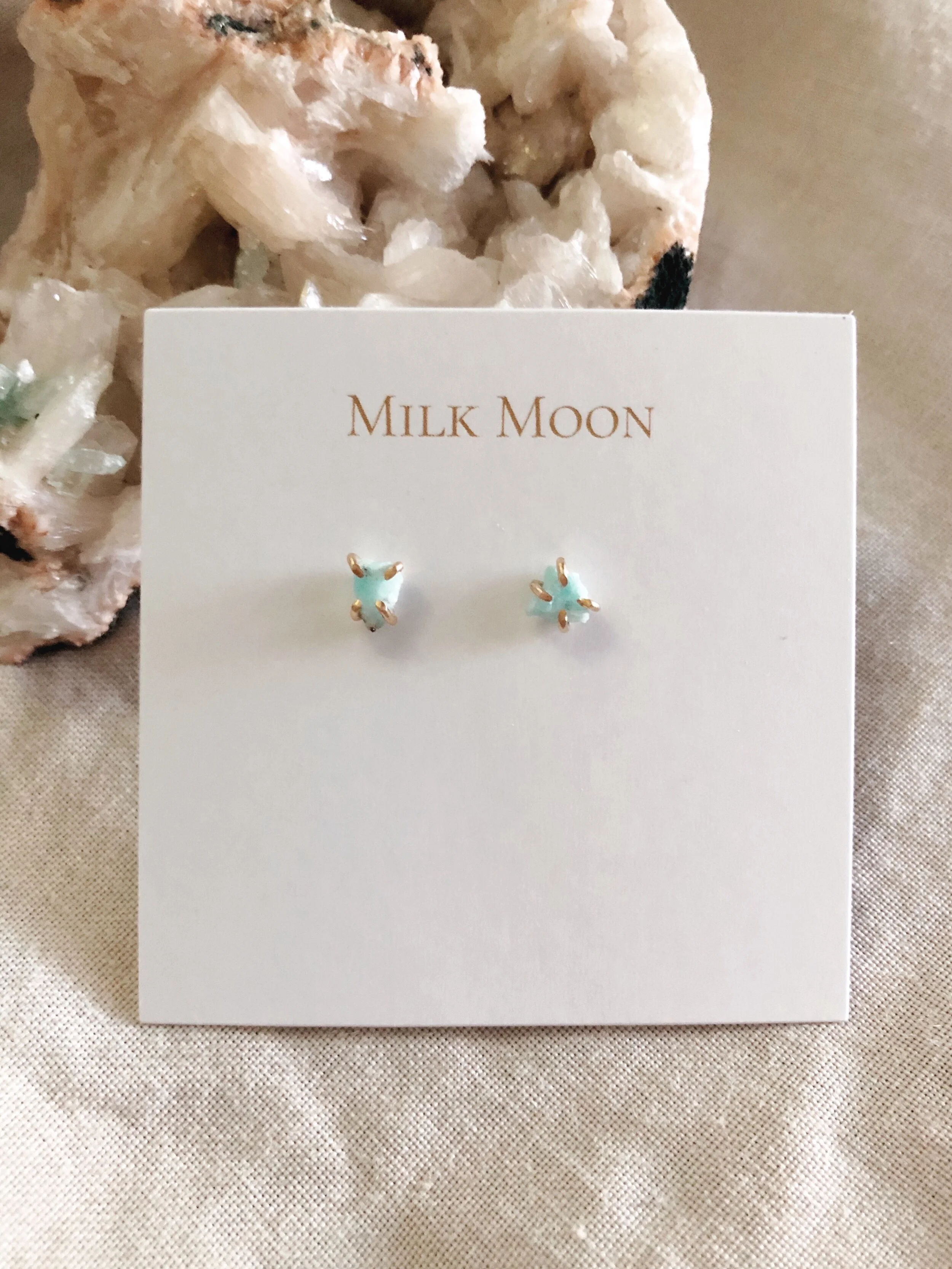 Raw Amazonite Studs 