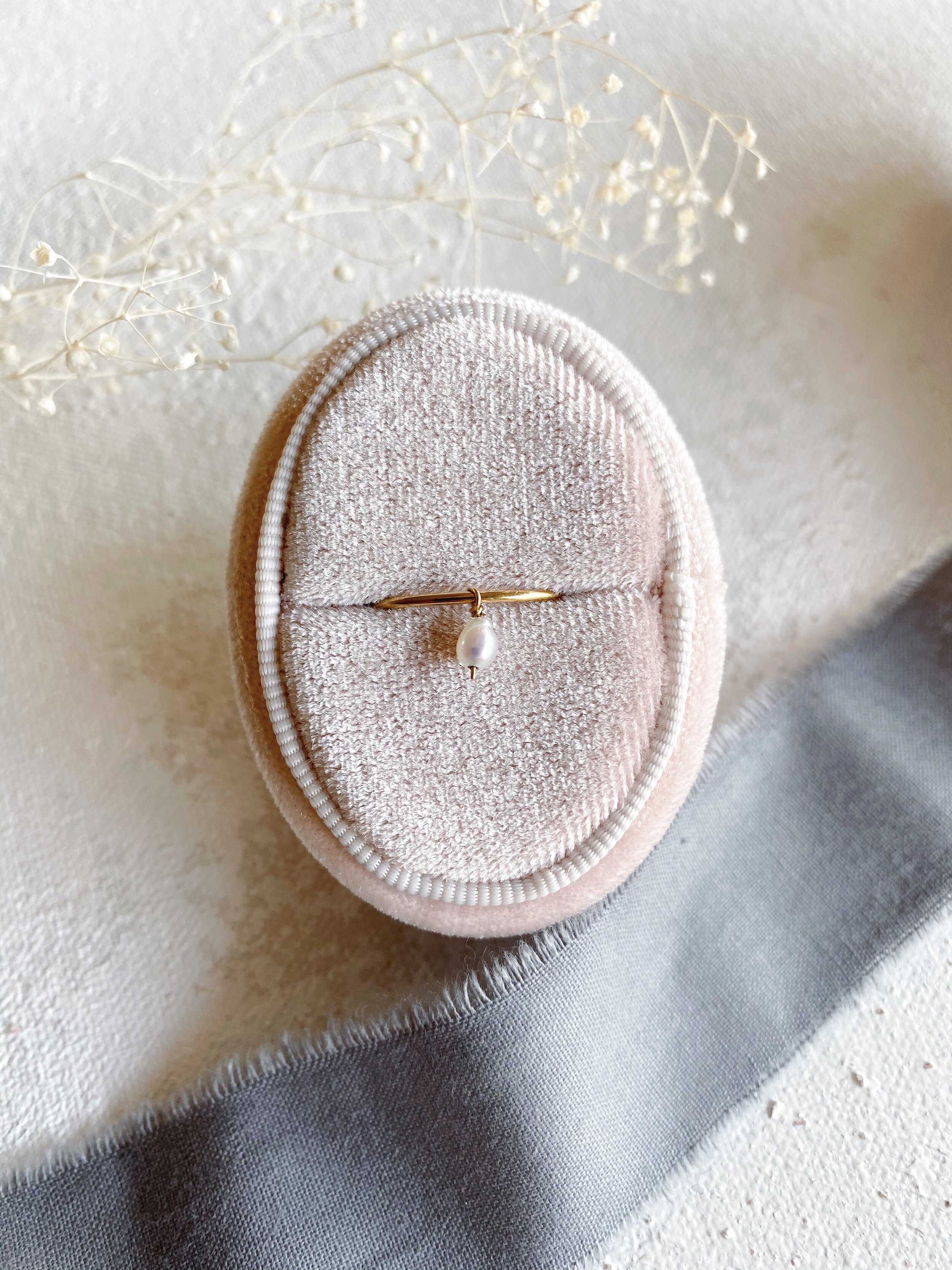 Pearl Charm Stacking Ring 