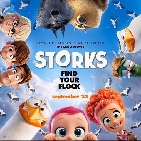 Win 1 of 10 advance screening double passes for Storks, Saturday Aug.27th 10am show! What character does Andy Samberg voice in the movie? Reply in comments to win!! #storksmovie