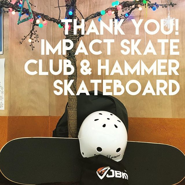 Big thanks to #impactskateclub &amp; #hammerskateboard  for helping us make a Christmas wish come true for child in a shelter over the holidays.