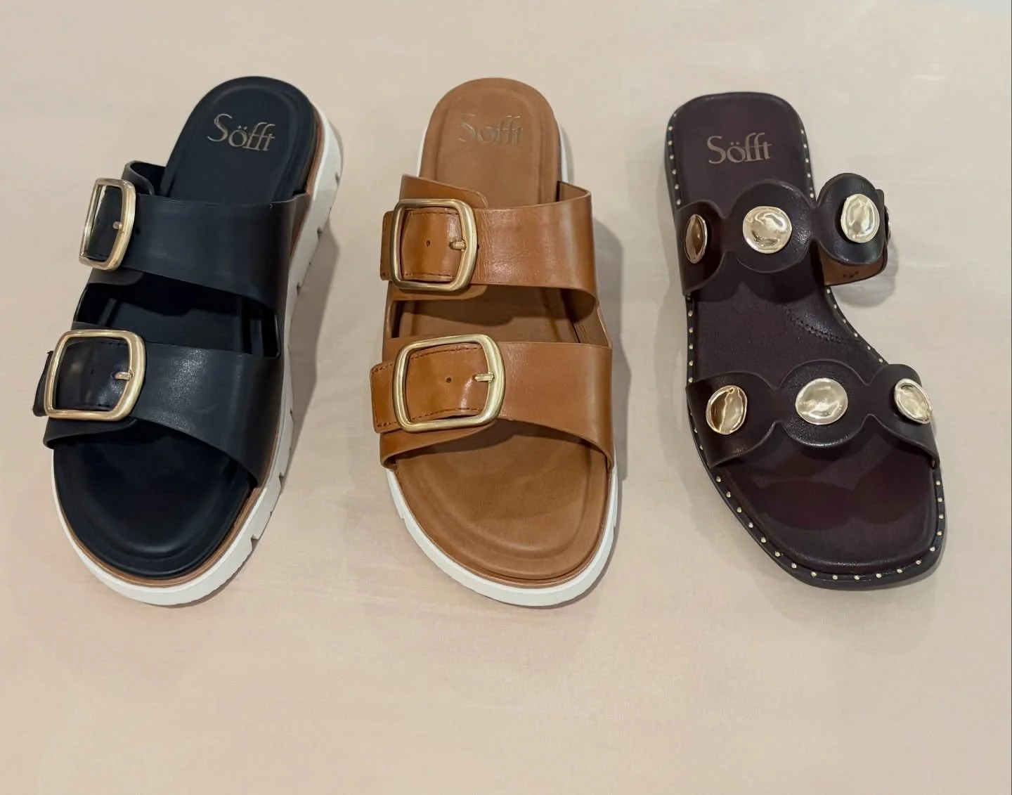 New arrivals from Sofft! One of each, please! 
#summershoes #summer26 #summerstyle #leathersandals #shoppetaluma
