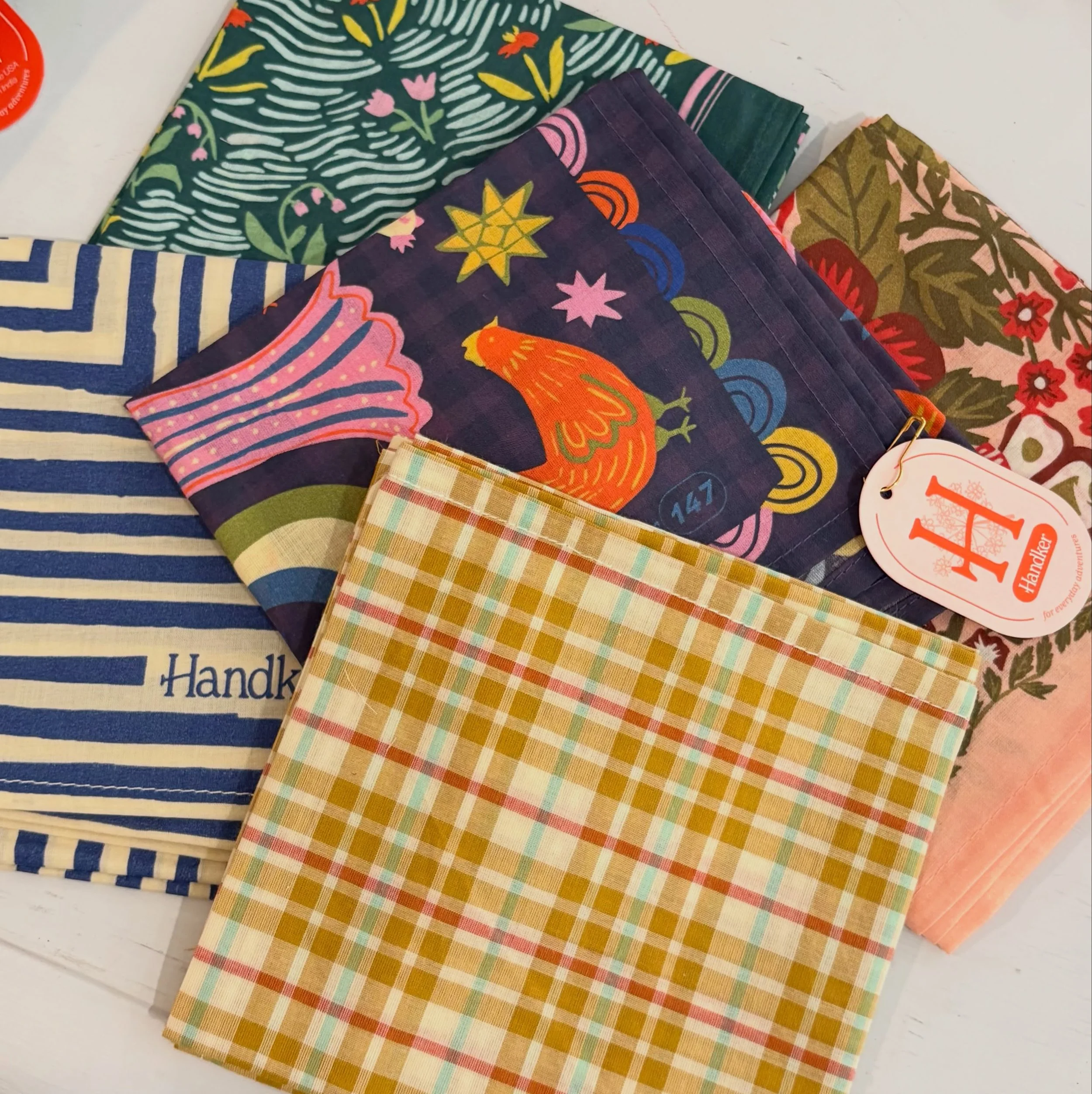 New collection of cotton Handker bandanas are now available in the shop 🧡 #neckerchief #bandana #summer26 #ethicalfashion #shoppetaluma