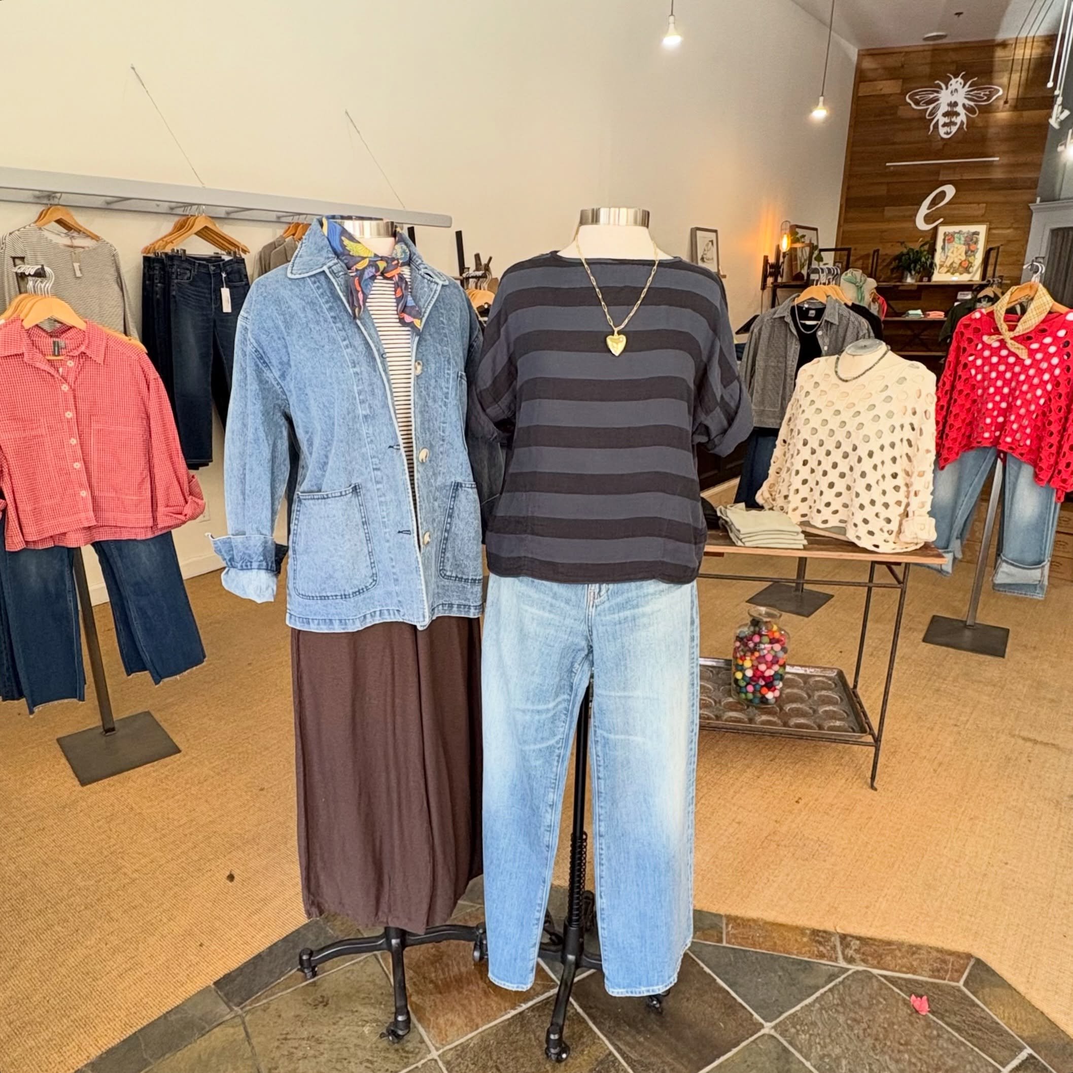 Happy Thursday! Early Fall styles are beginning to arrive in the shop, and I'm loving the color palette 🍁🍂🍃 The shop is open 11-5:30 and we always love seeing you! #newsrrivals #fall26 #effortlessstyle #boutiquefadhion #shoppetaluma