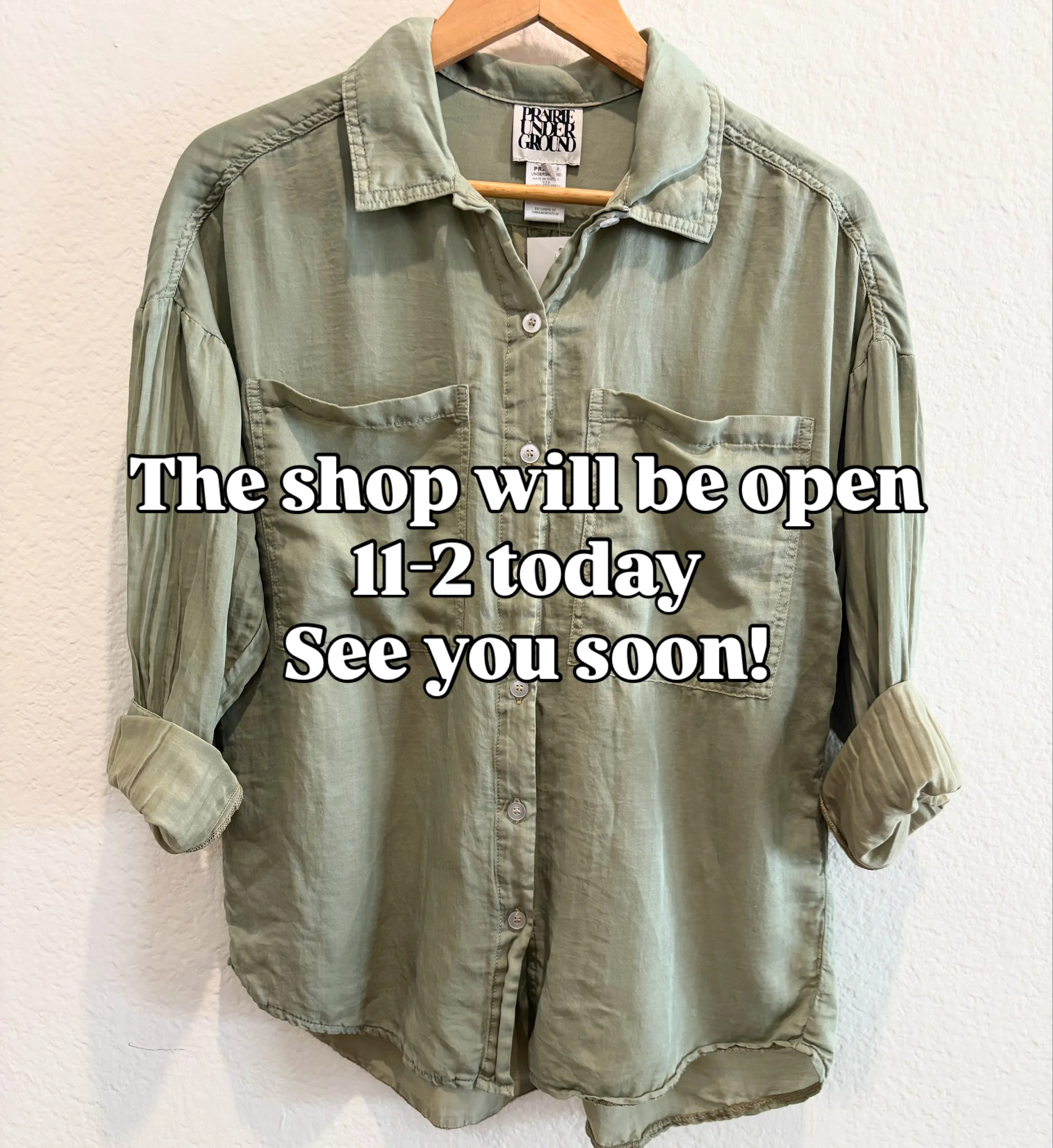 The shop will be open 11 to 2 today. Louise would love to see you! #shopsmall #boutiqueshopping #shoplocal #shoppetaluma