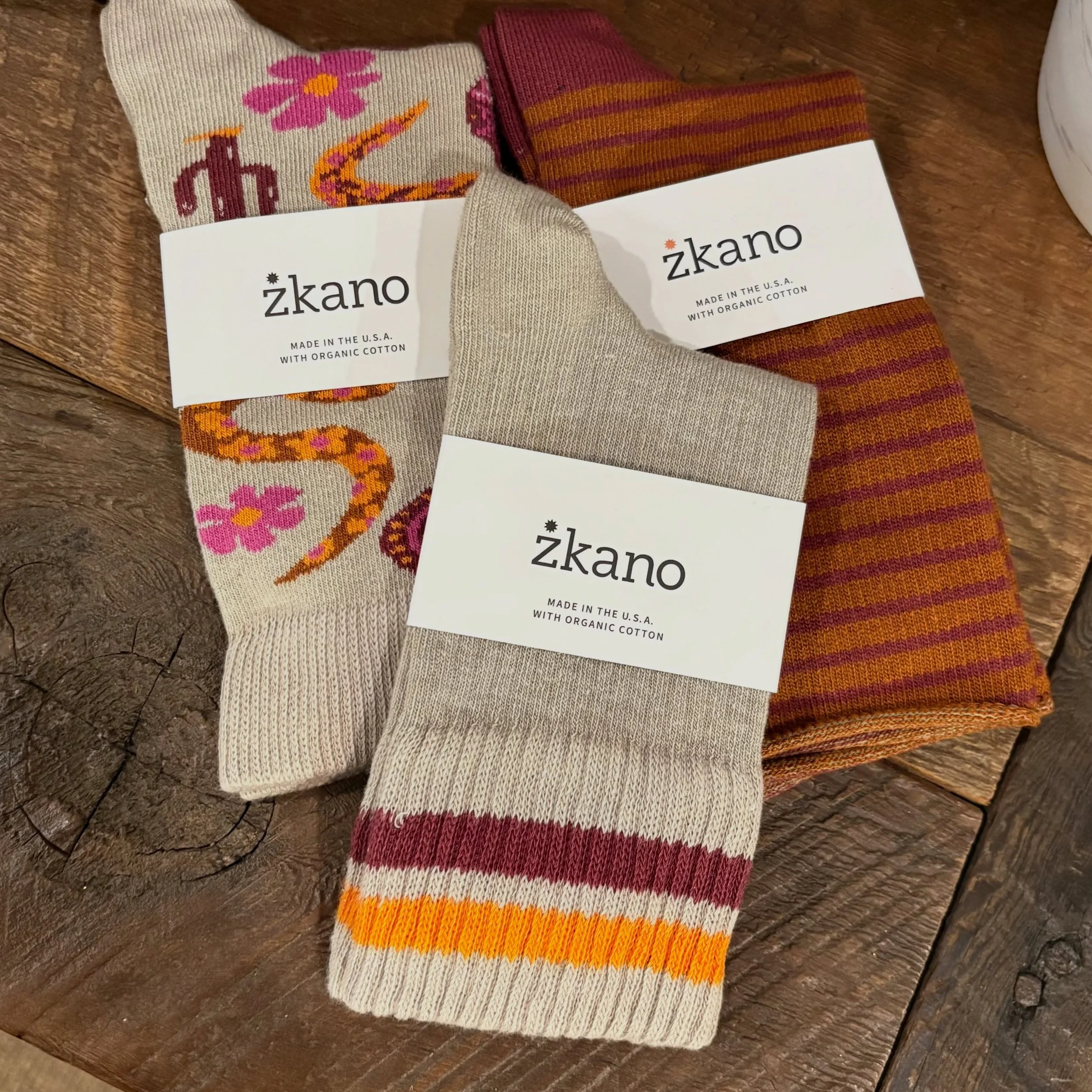 Fall Zkano socks are here! I'm in love with the colors for this year's collection 🍁 
Zkano socks are made in Alabama using organic cotton and have been a shop favorite for over a decade! 
#madeintheusa #zkanosocks #fall26 #shopsmall #shoppetaluma