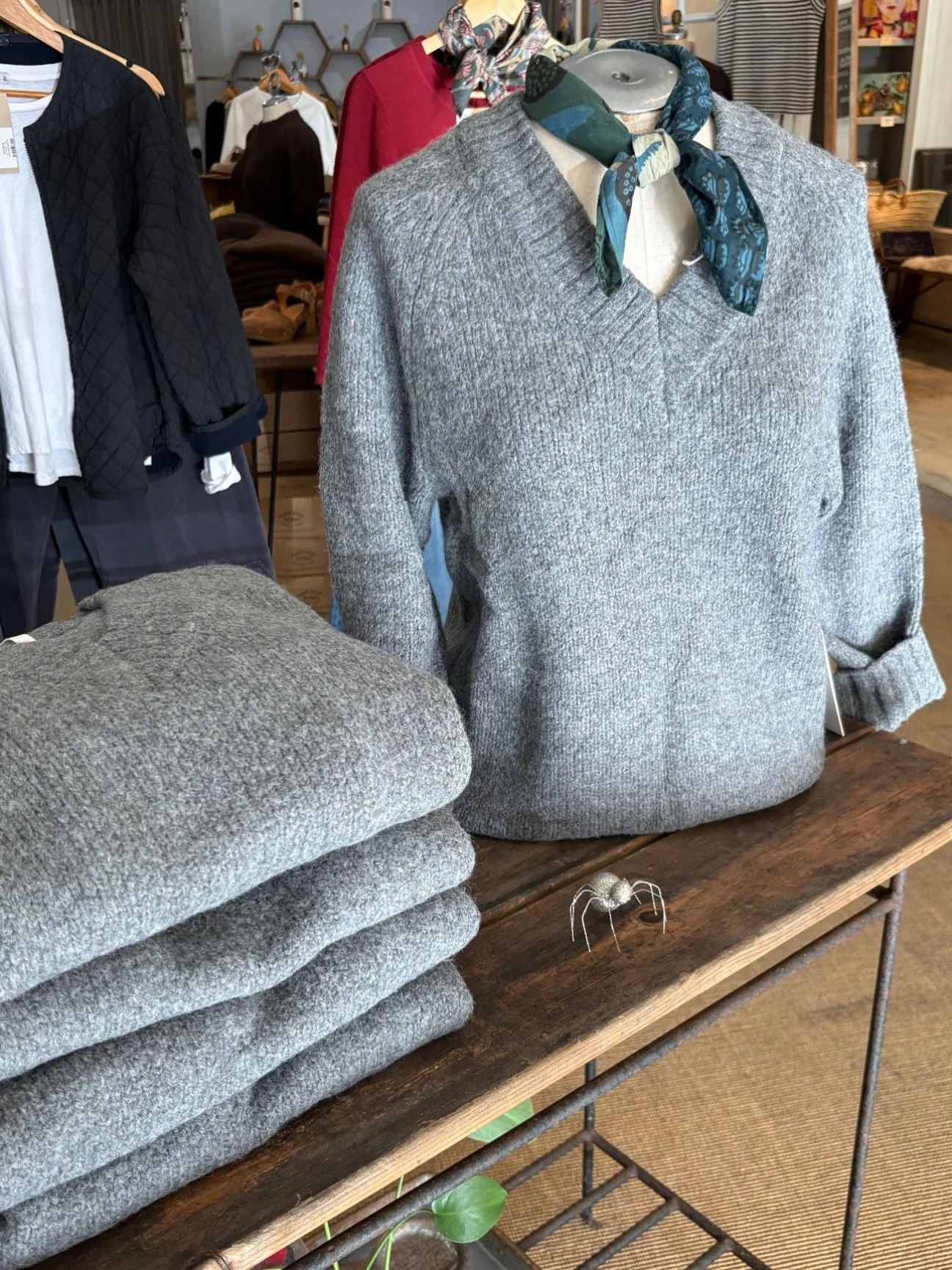 Super soft vneck sweater by Paper Label. Slightly oversized and very cozy-perfect for sweater weather (my absolute favorite weather). #sweaterweather #paperlabel #fallwinter26 #boutiqueshopping #shoppetaluma
