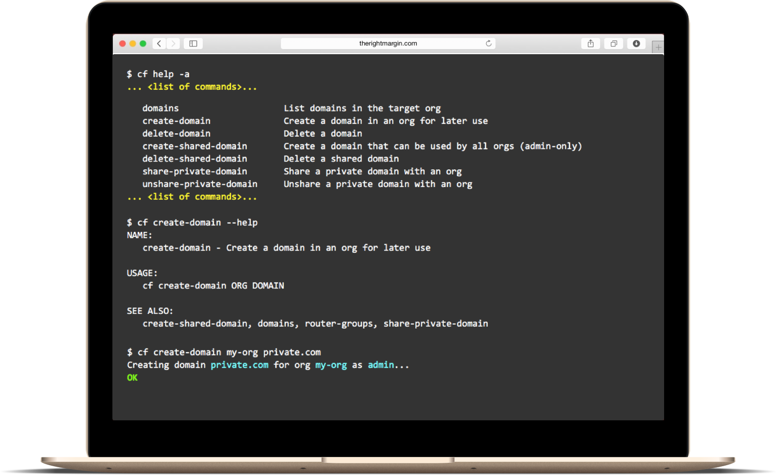 Before: Commands ‘create-domain’, ‘delete-domain’ do not specify which domain type they affect