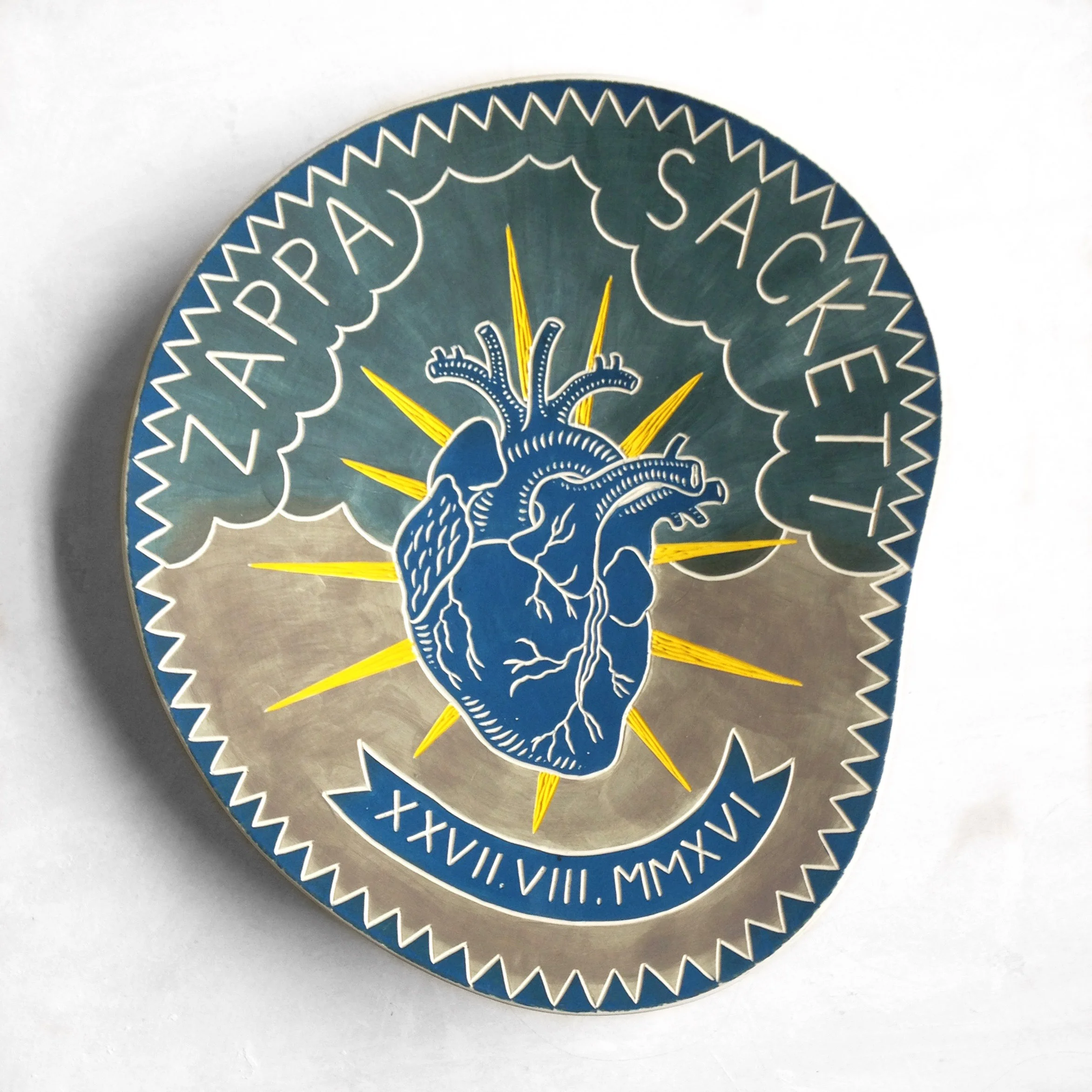 Zappa Sackett wedding platter, 2016