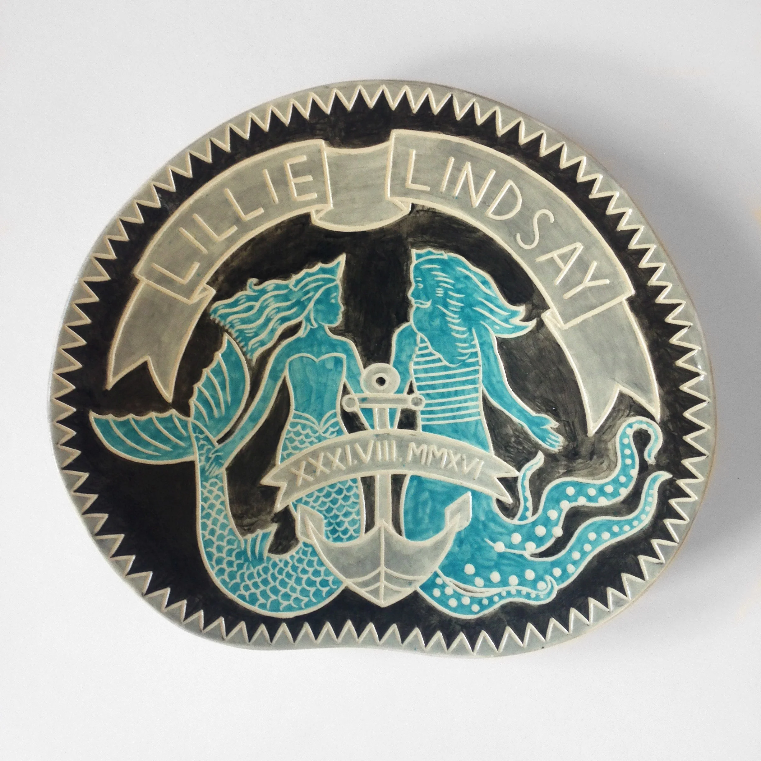 Lillie Lindsay wedding platter, 2016