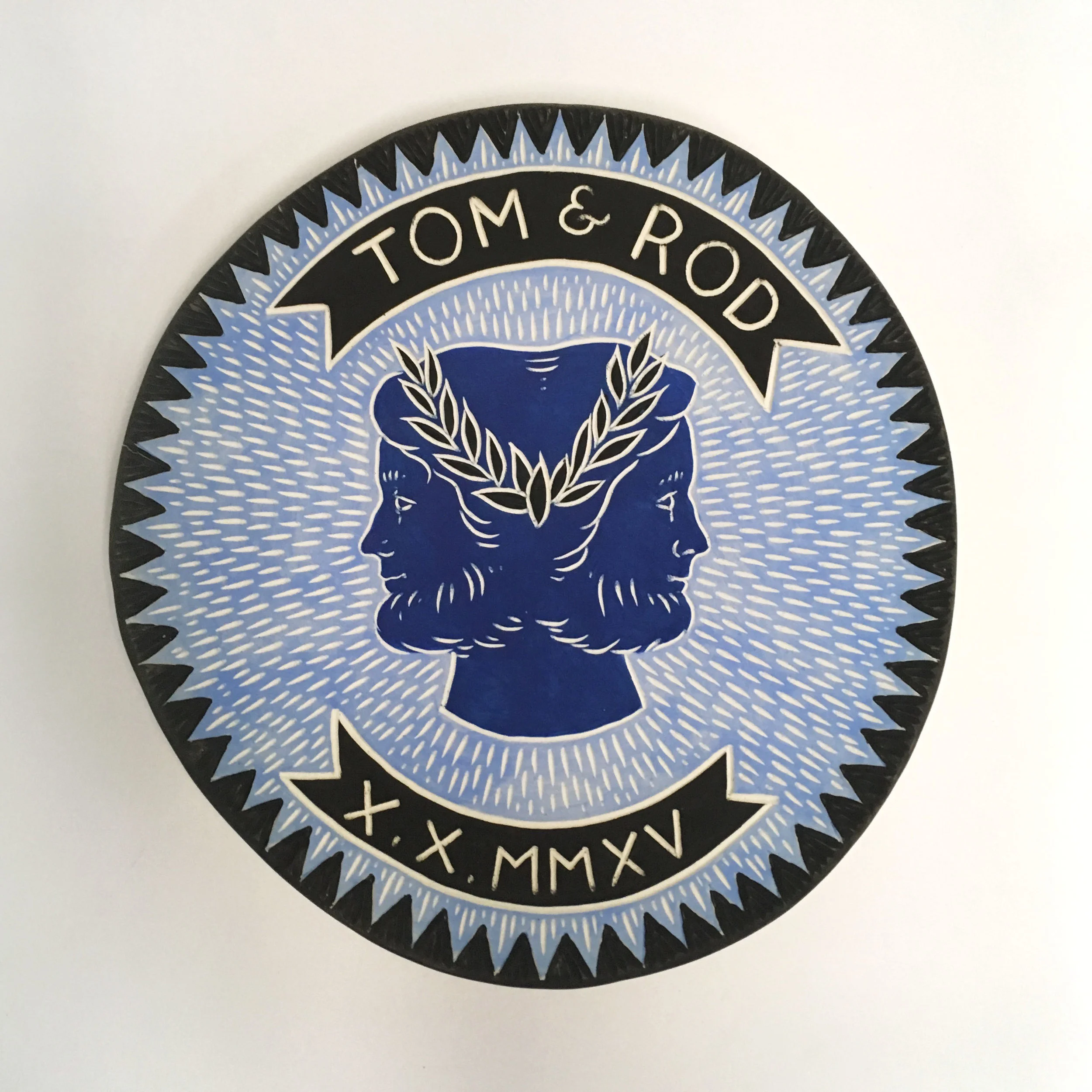 Tom & Rod wedding platter, 2016