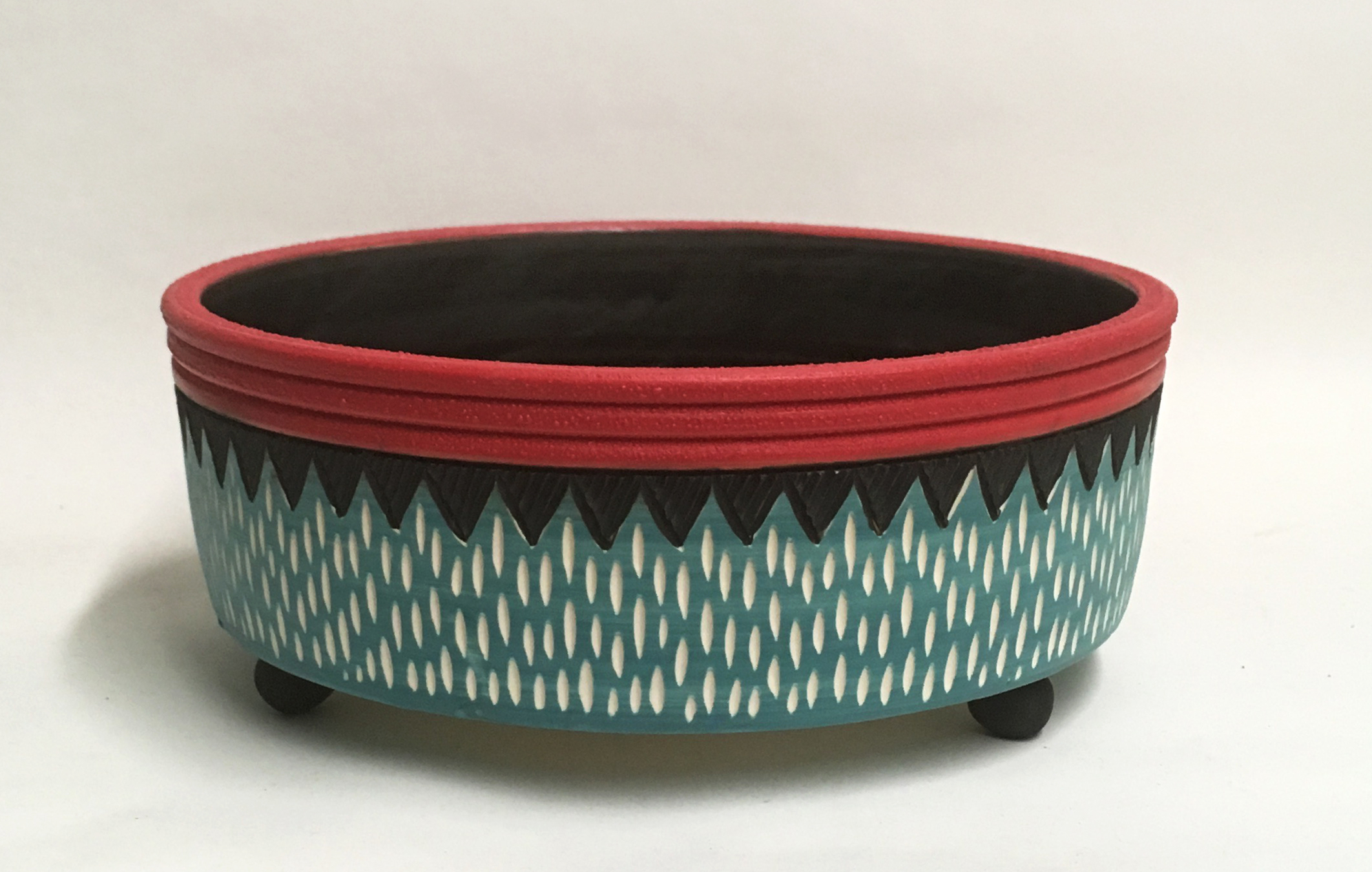 Red and blue succulent planter