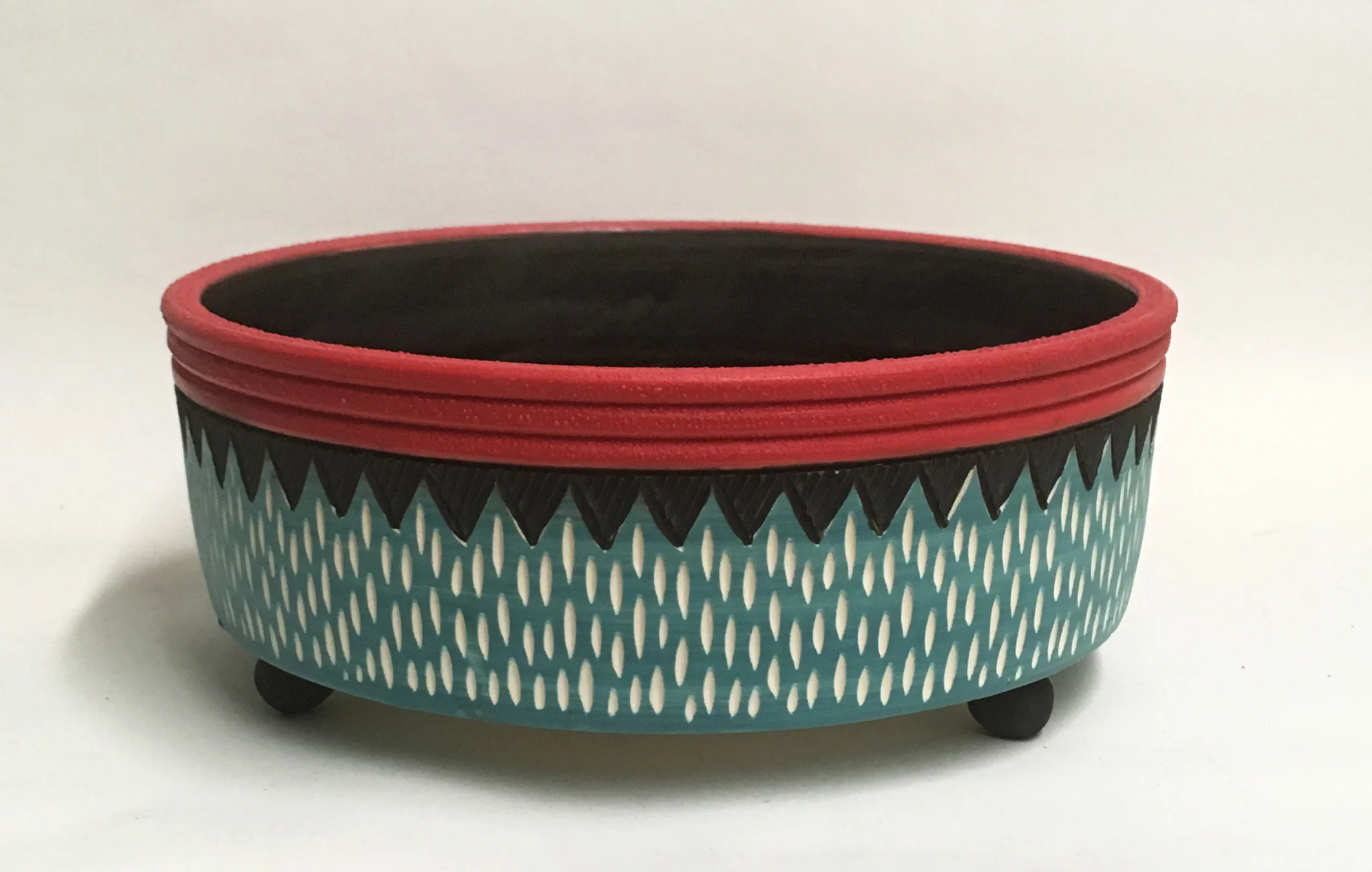 Red and blue succulent planter