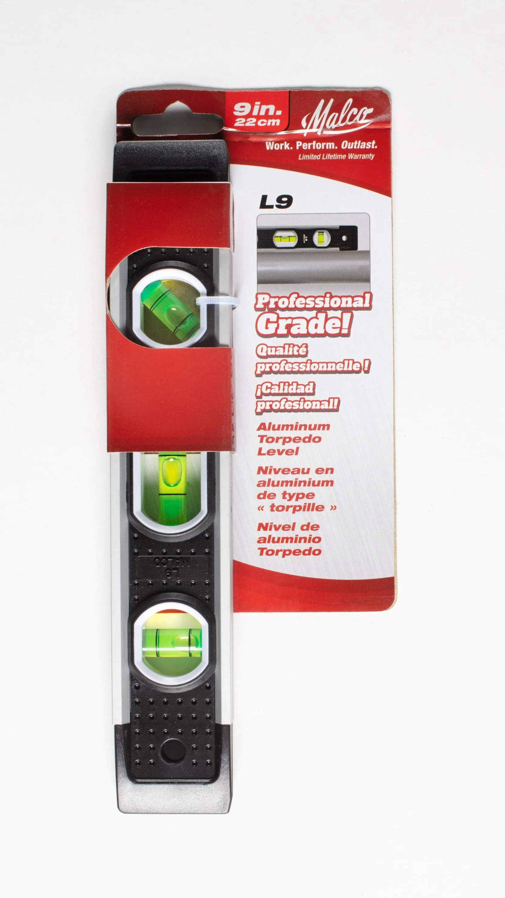 9” Torpedo Level Malco L9, Aluminum