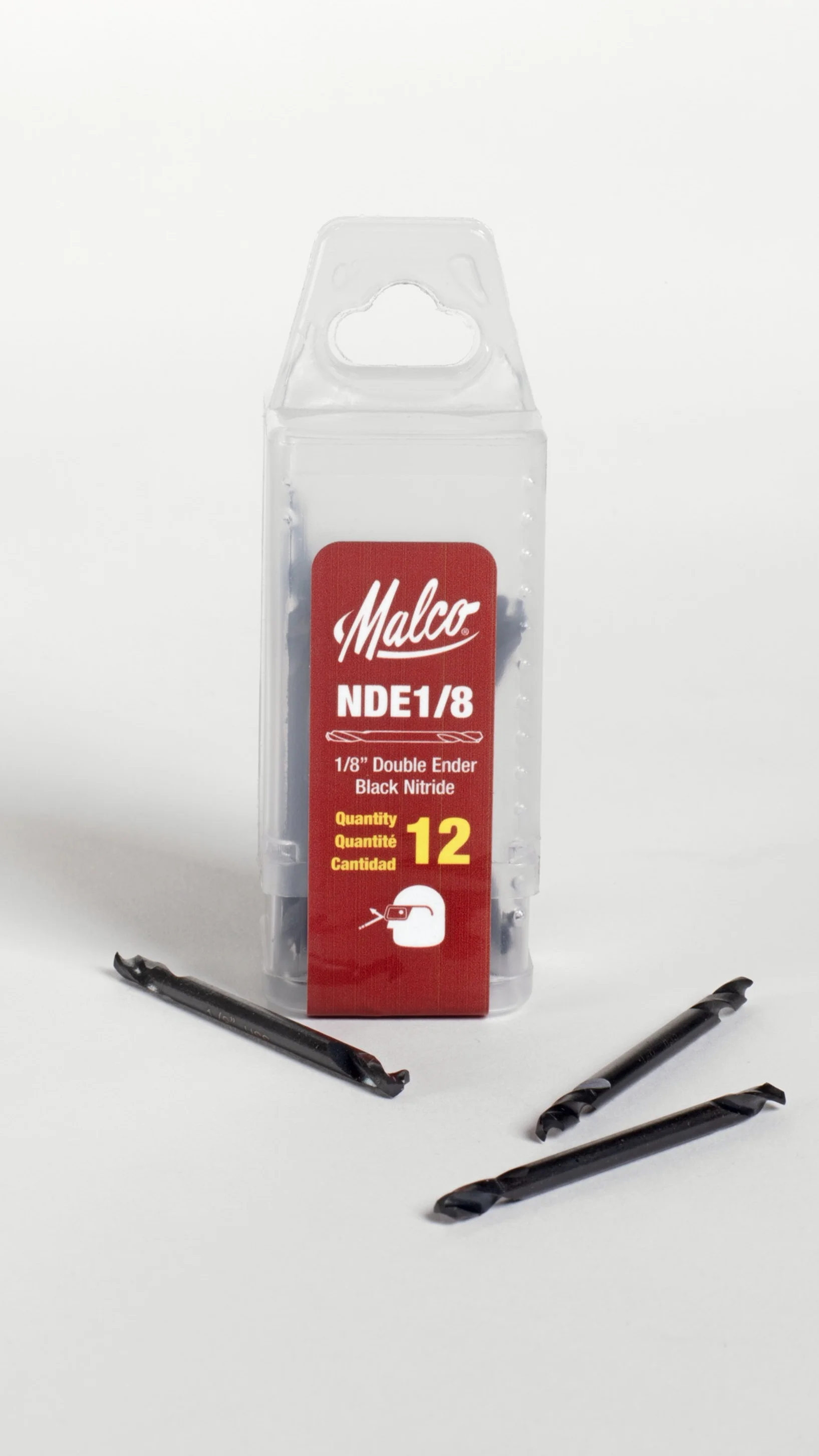 Double Ender Drill Bit Malco NDE1/8 Sheet Metal Black Nitride Drill Bit, 12-Pack