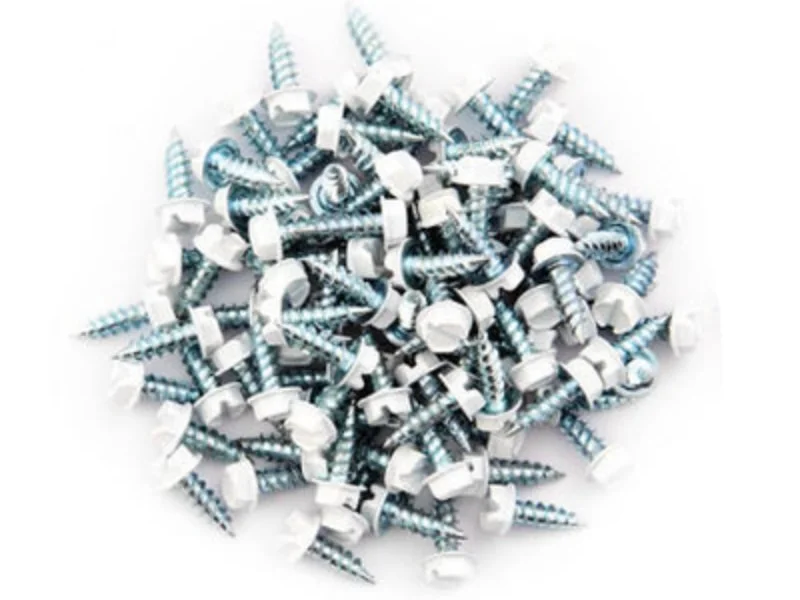 #8 x 1/2“ SCREWS Self-taping, double-zinc coated for no rust.Requires a 1/4 inch nut driver for installation. Available in all colors. (1000 pcs/carton, 100 pcs/bag)