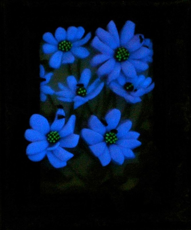 Glowing Blue with Bees