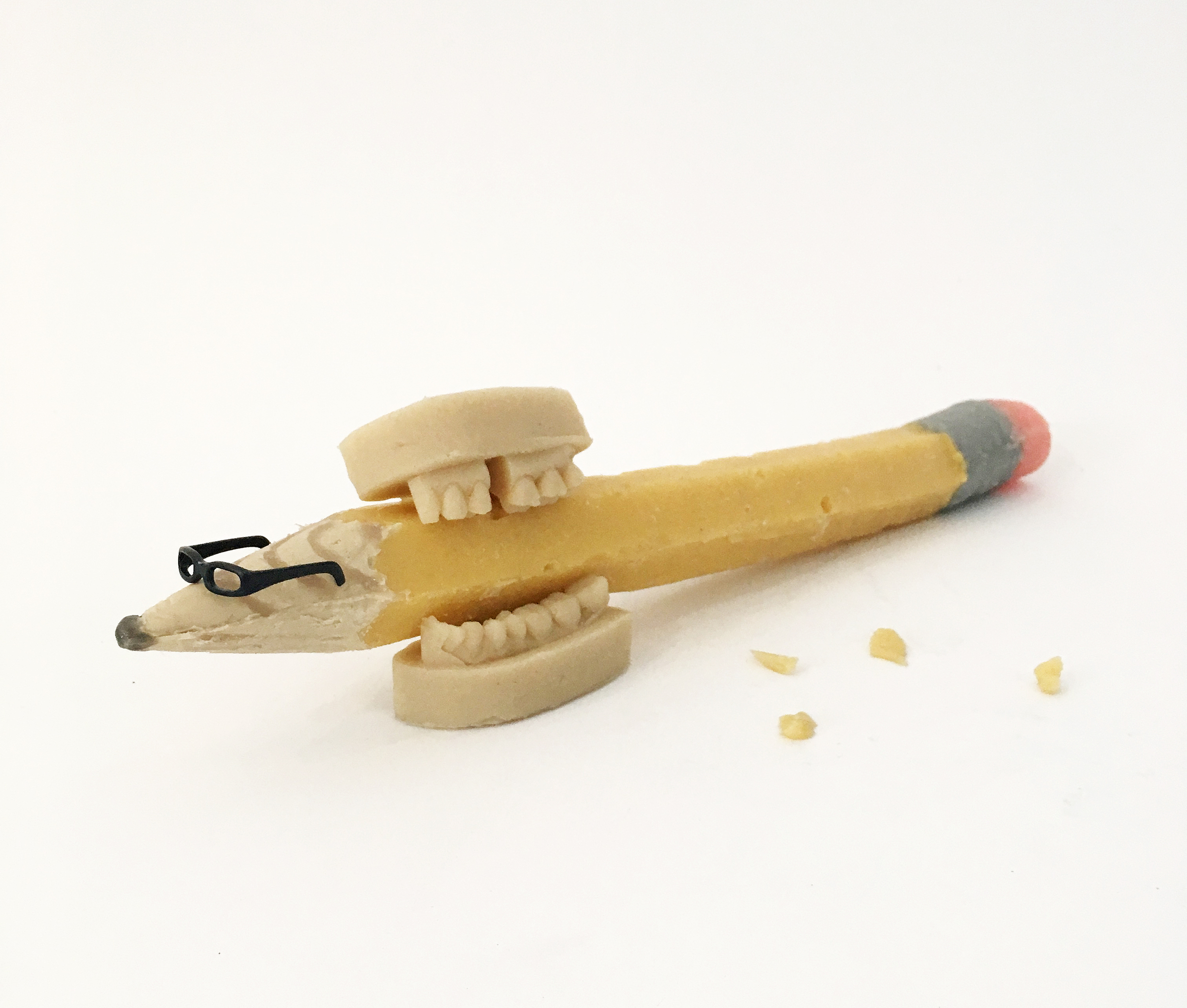 Teeth with Pencil and Glasses