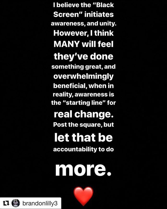 Wise words from @brandonlilly3 today.
.
#Repost @brandonlilly3 with @get_repost
・・・
It&rsquo;s not really a debate in my mind. Posts get attention. Action begets change. Use wisdom, use peace, use love. Action&gt;words. +1 #livesoverlikes