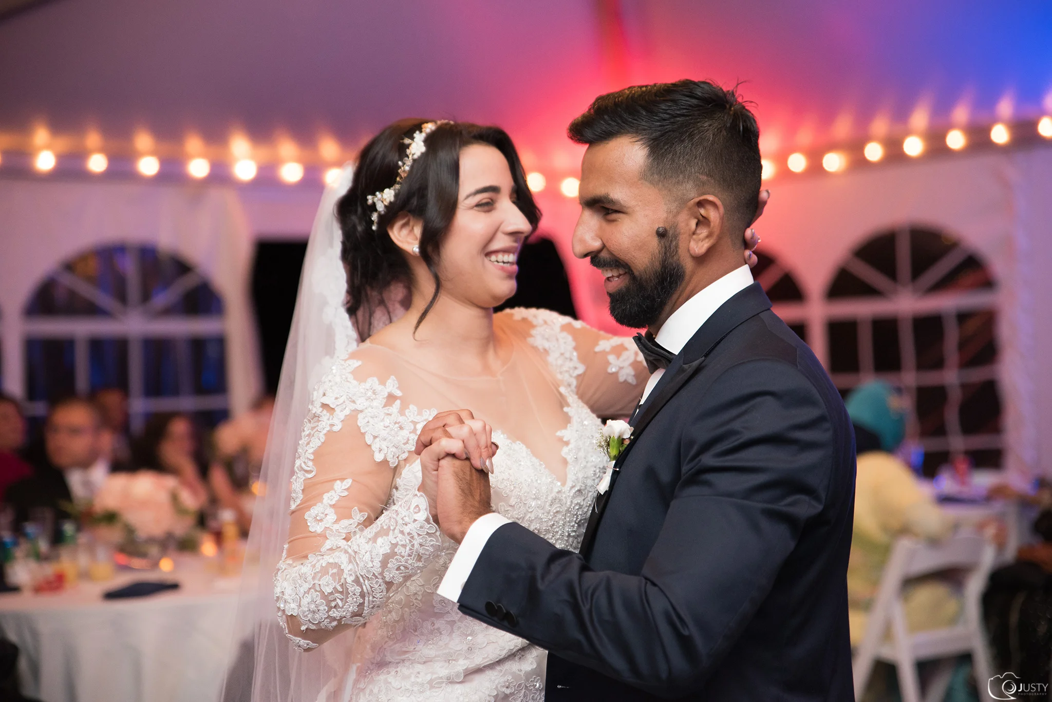 Bride and Groom first dance photos - Strong mansion wedding photos