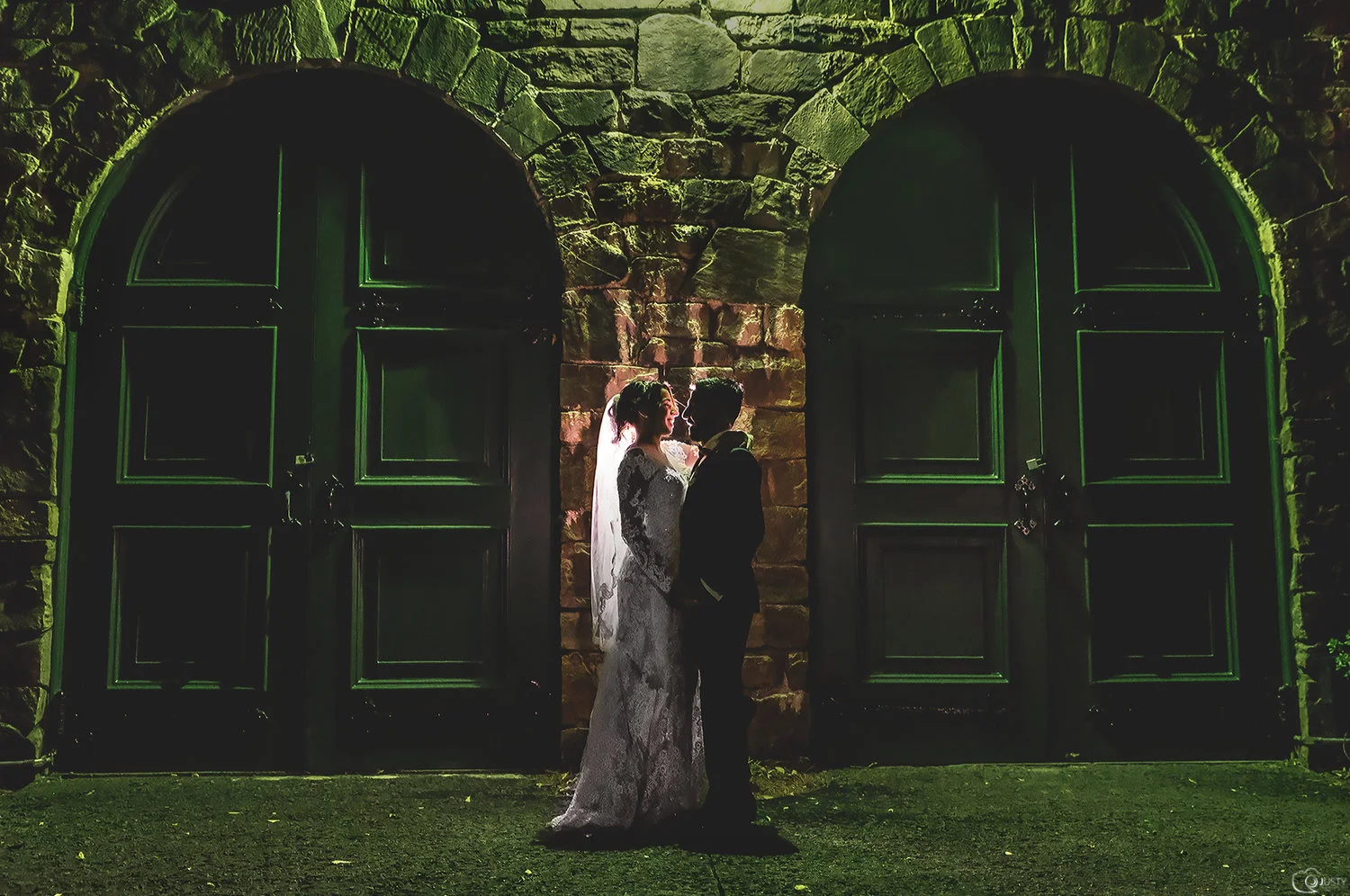 Bride and Groom night portraits at Sugarloaf Mountain- Strong Mansion Wedding Photos by DC wedding photographers Justy Photography