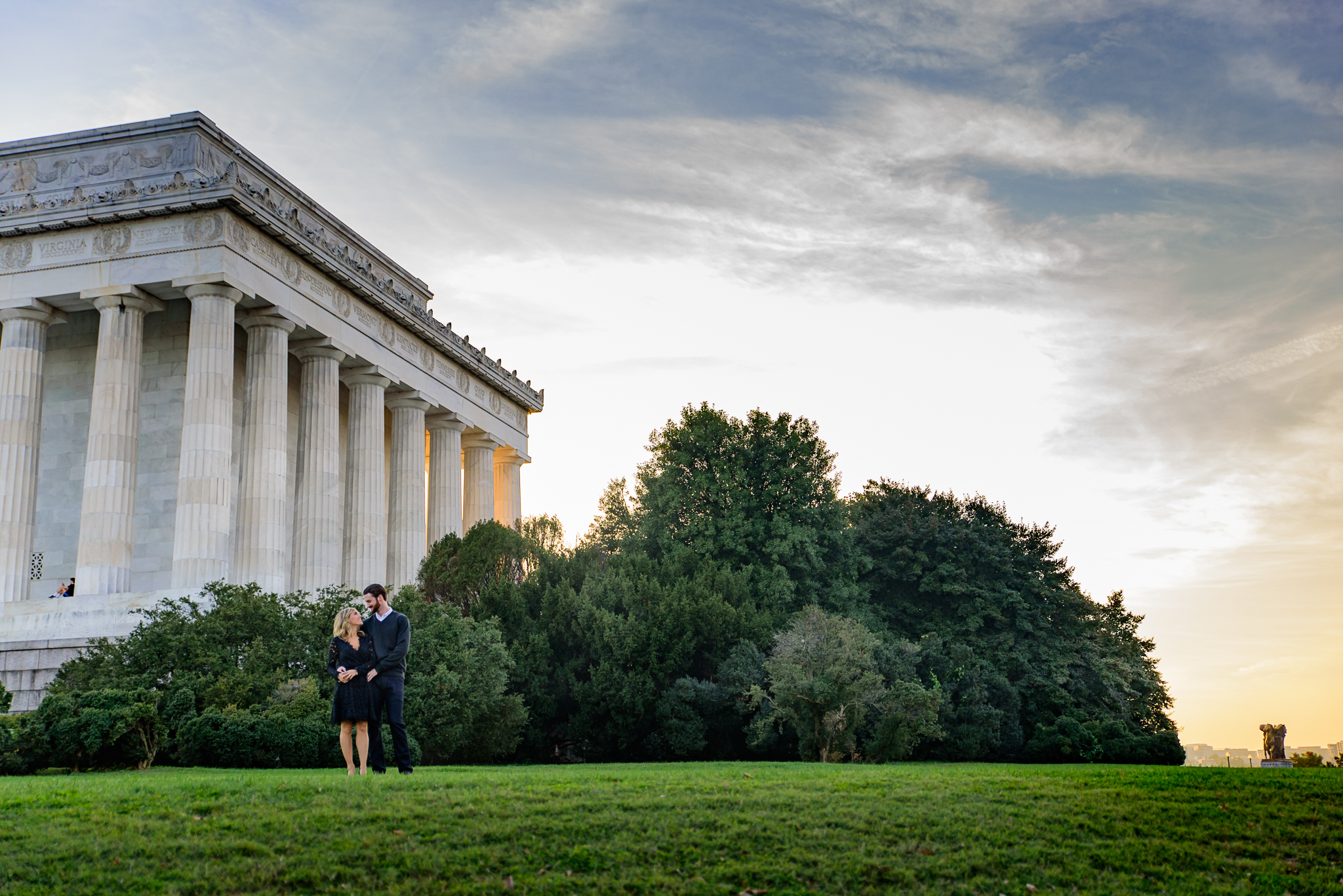 Washington DC Monuments - Fall Engagement Photos by Lincoln Memorial