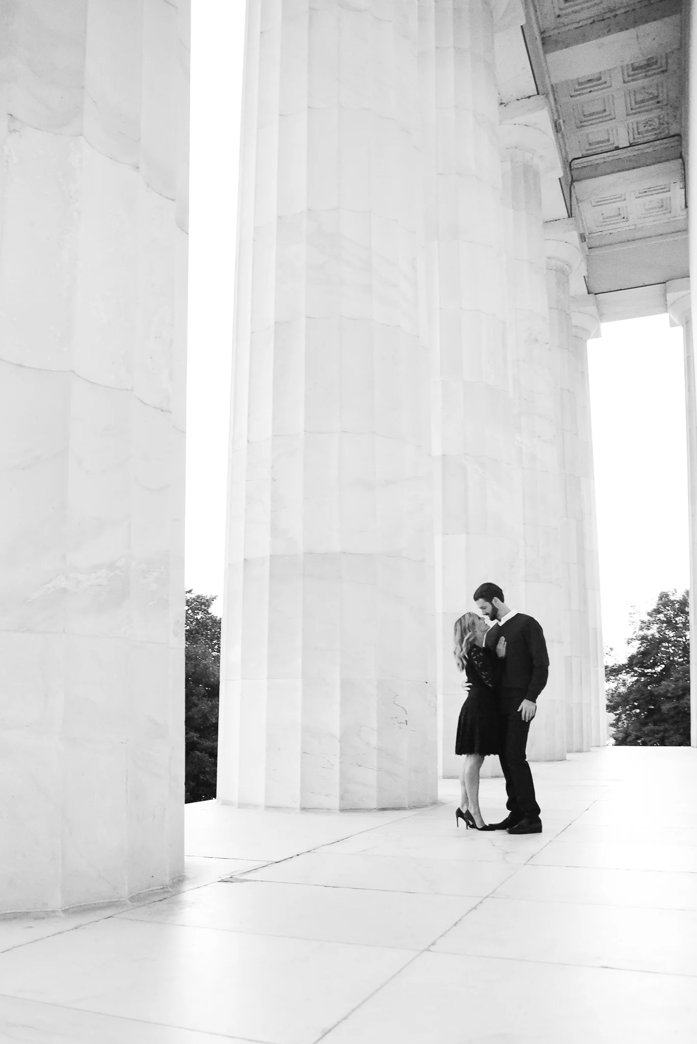 Washington DC Monuments - Engagement photos by Lincoln Memorial