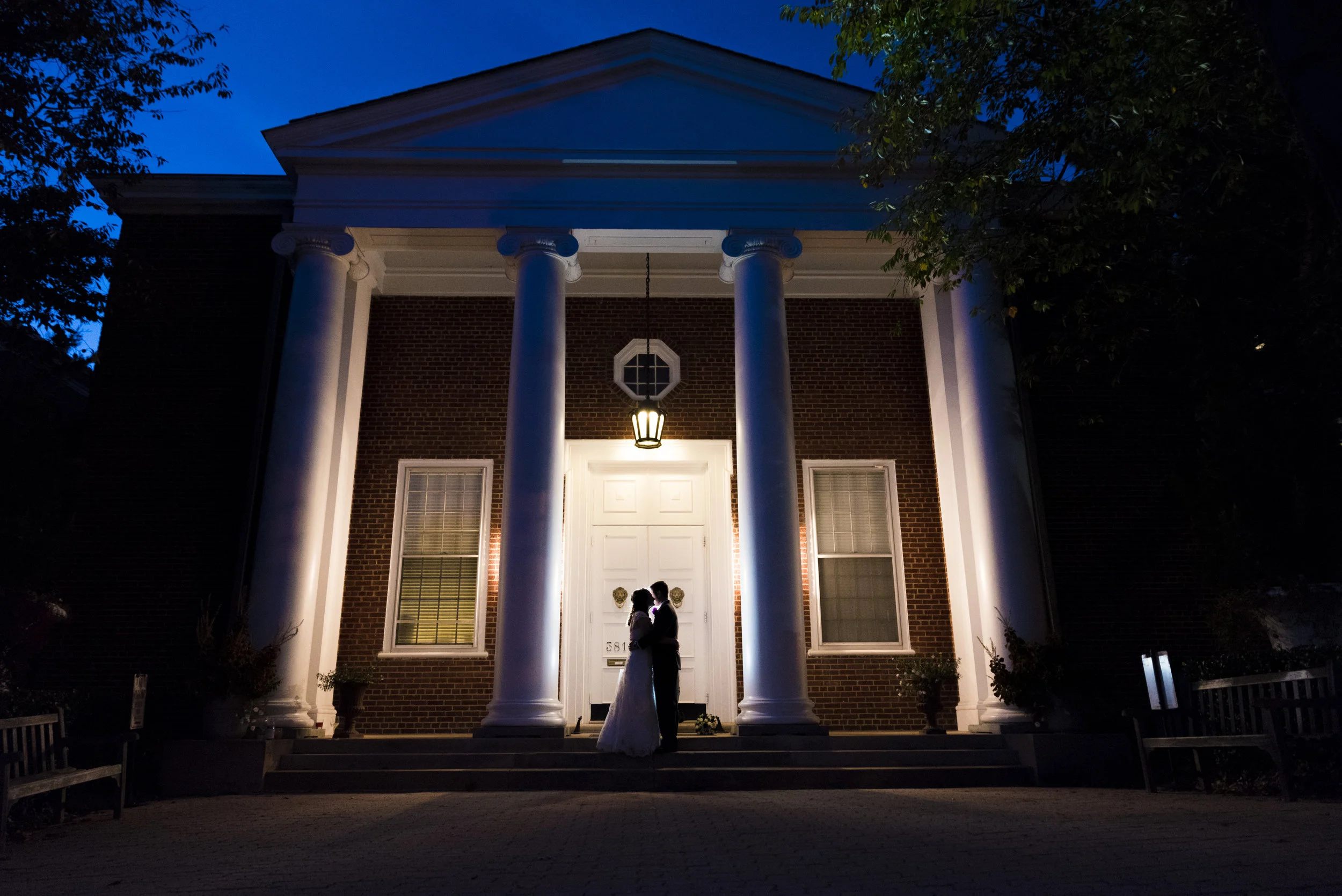 McLean Gardens Ballroom Wedding Photos at night - DC