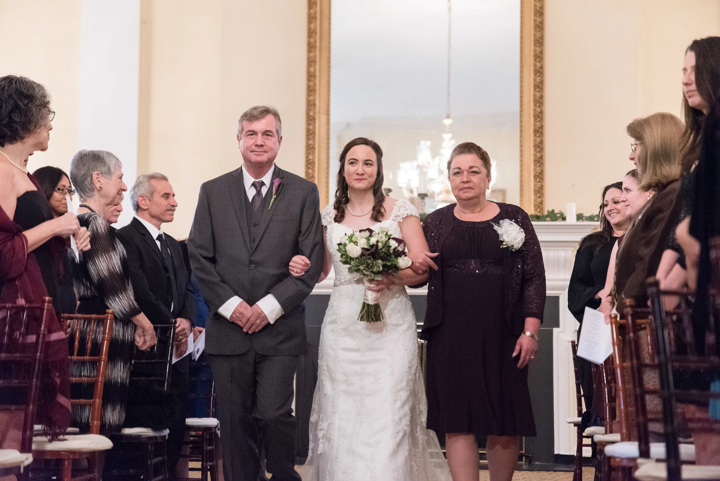 McLean Gardens Wedding Ceremony - Bride walking down the aisle