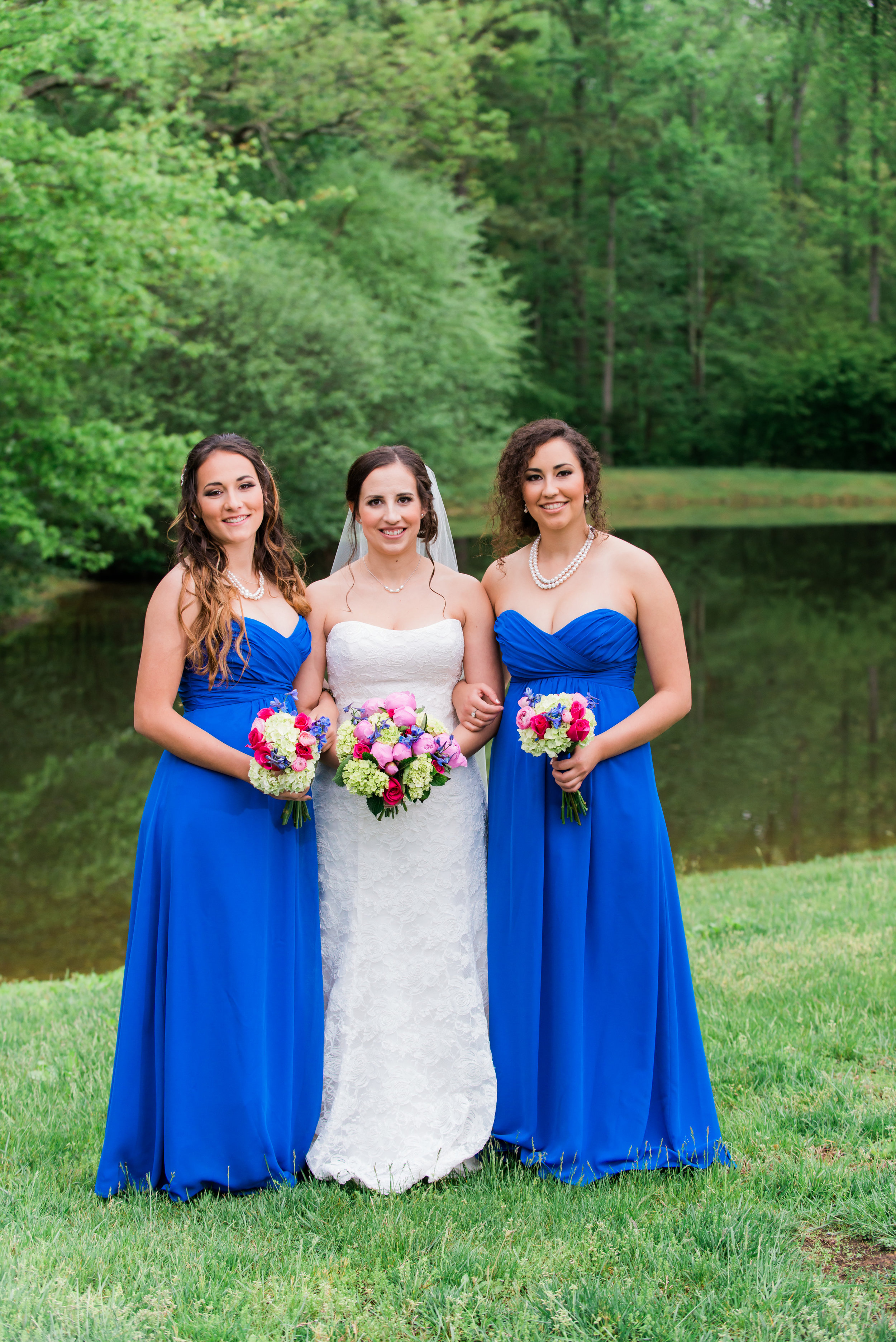  Blue , gold and white wedding bridesmaids dresses 
