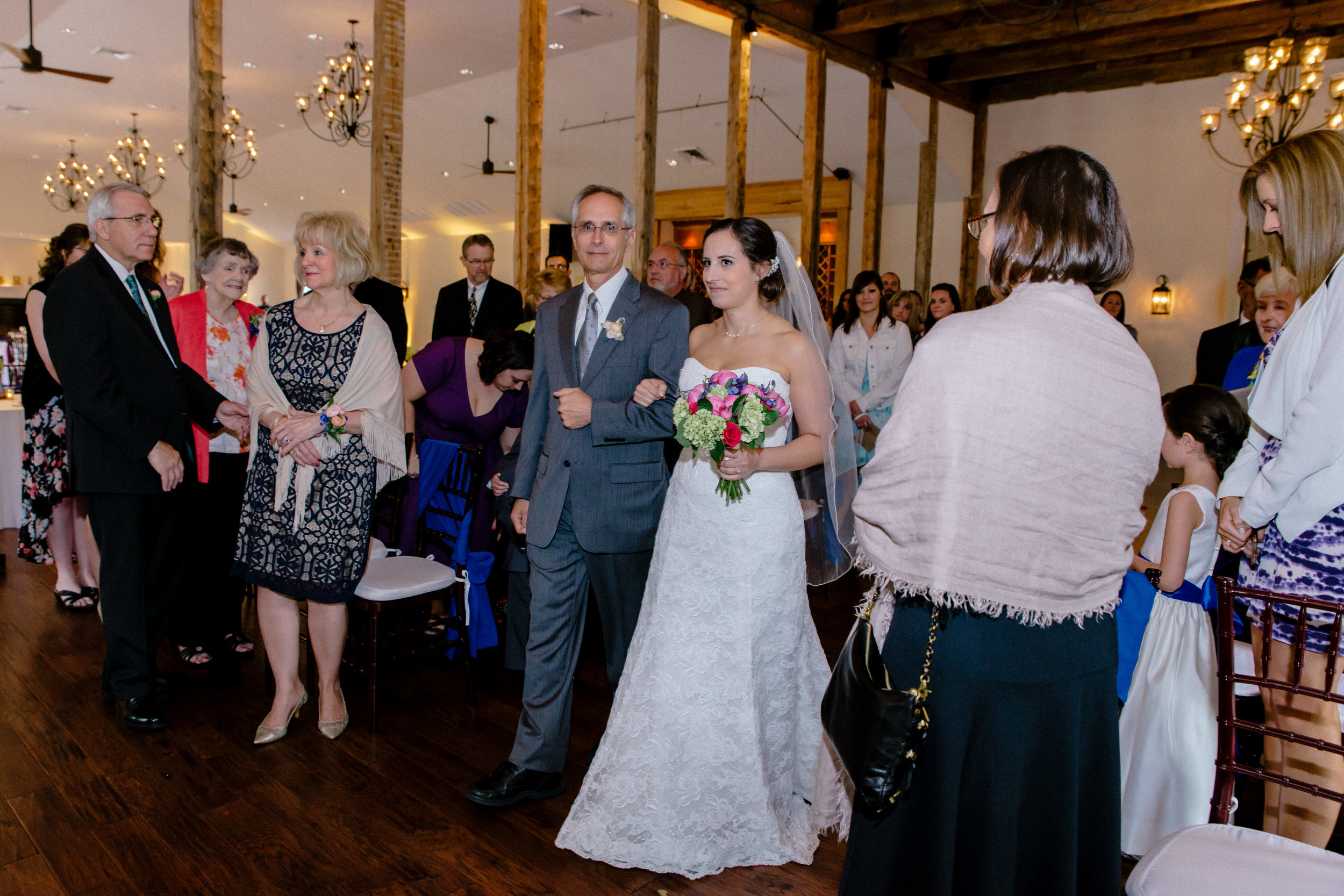  Bride walking down the aisle with her dad 