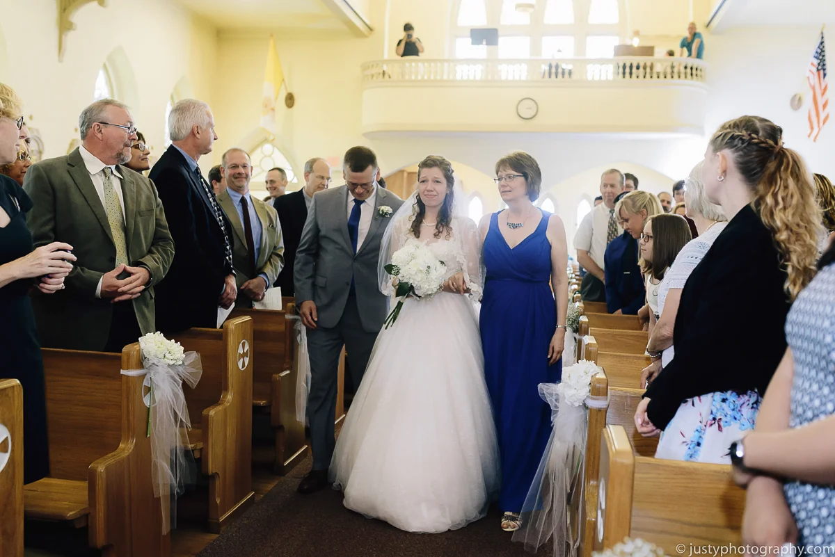 St. Anthony’s Shrine wedding photos - Bride crying