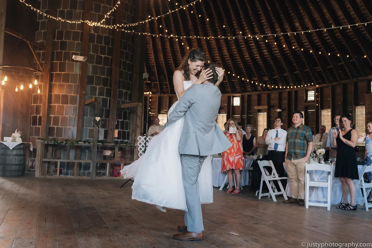 Historic Round Barn wedding photos - Romantic First Dance