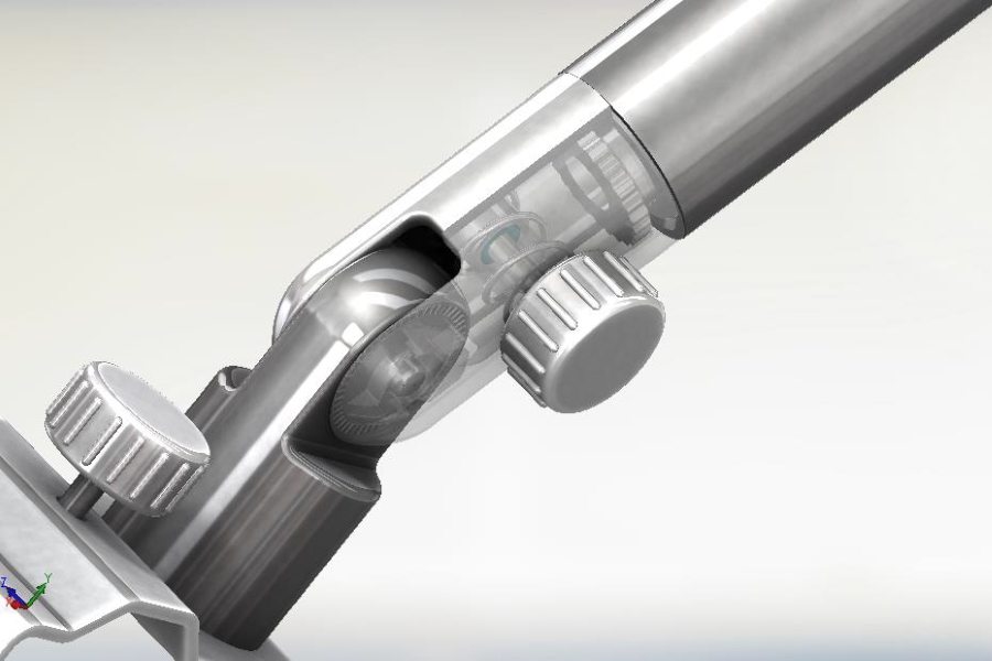 Mechanical Plastic Assembly3D CAD Model Rendering of Mechanical Components (partial transparency)